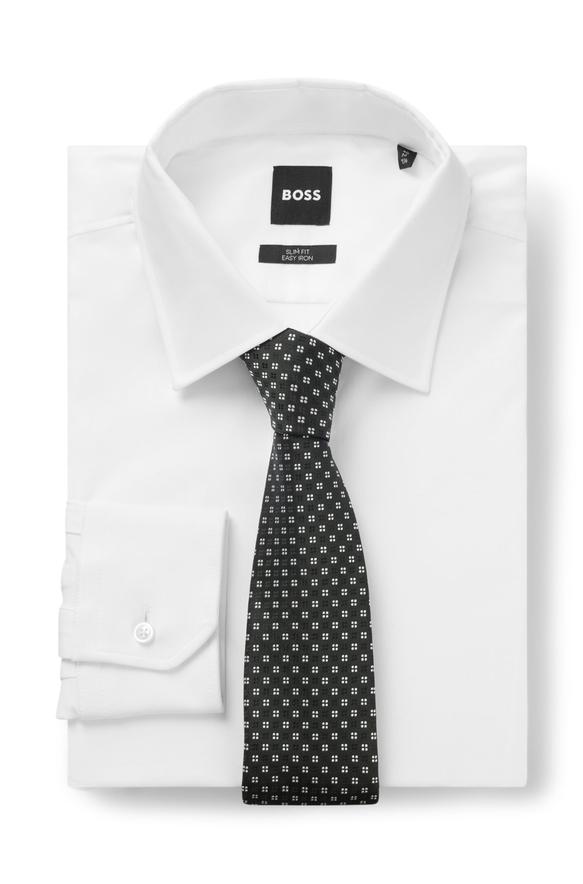 Cravatta con motivo jacquard in misto seta