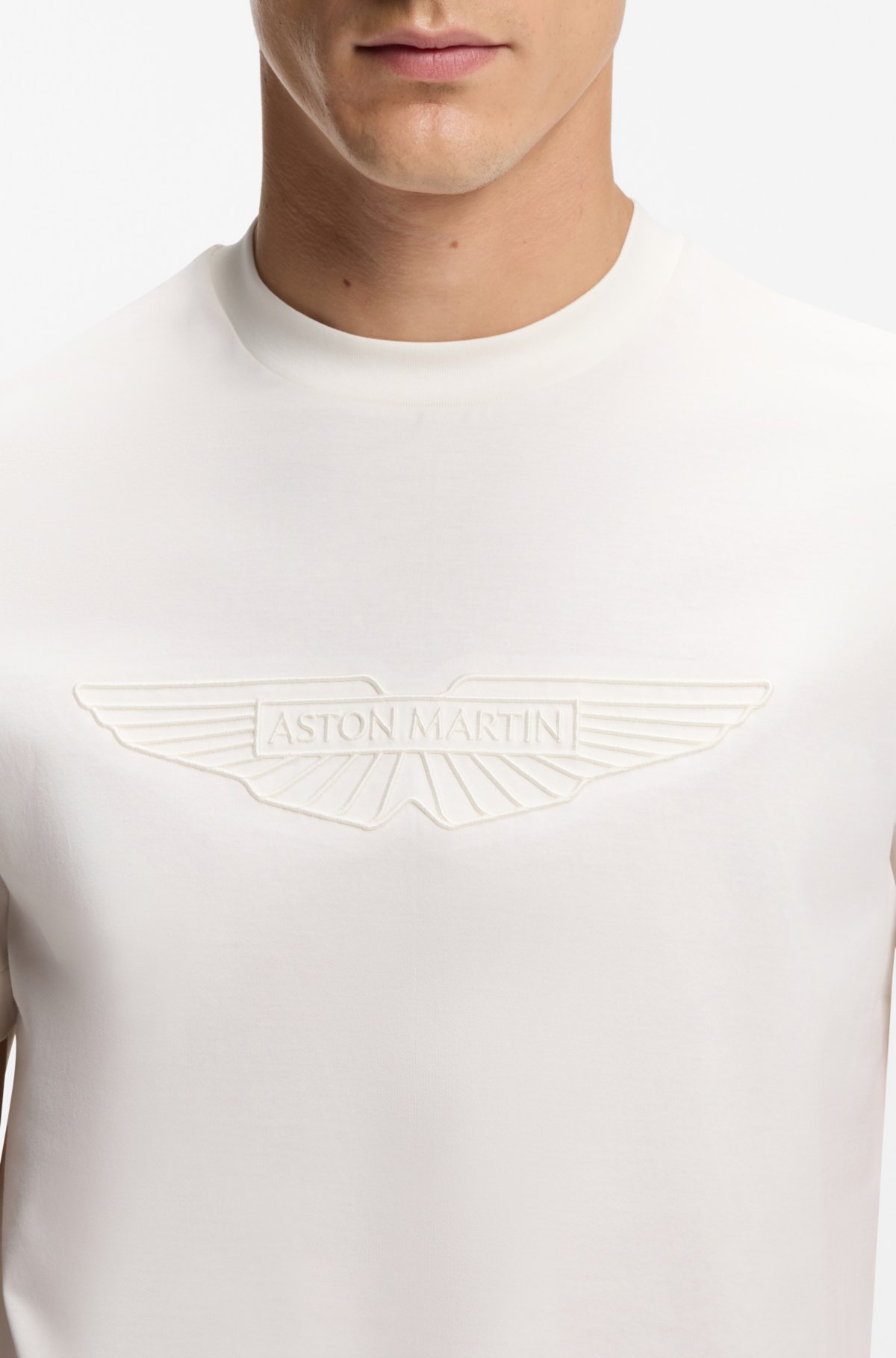 T-shirt in cotone mercerizzato BOSS x ASTON MARTIN con dettaglio alare