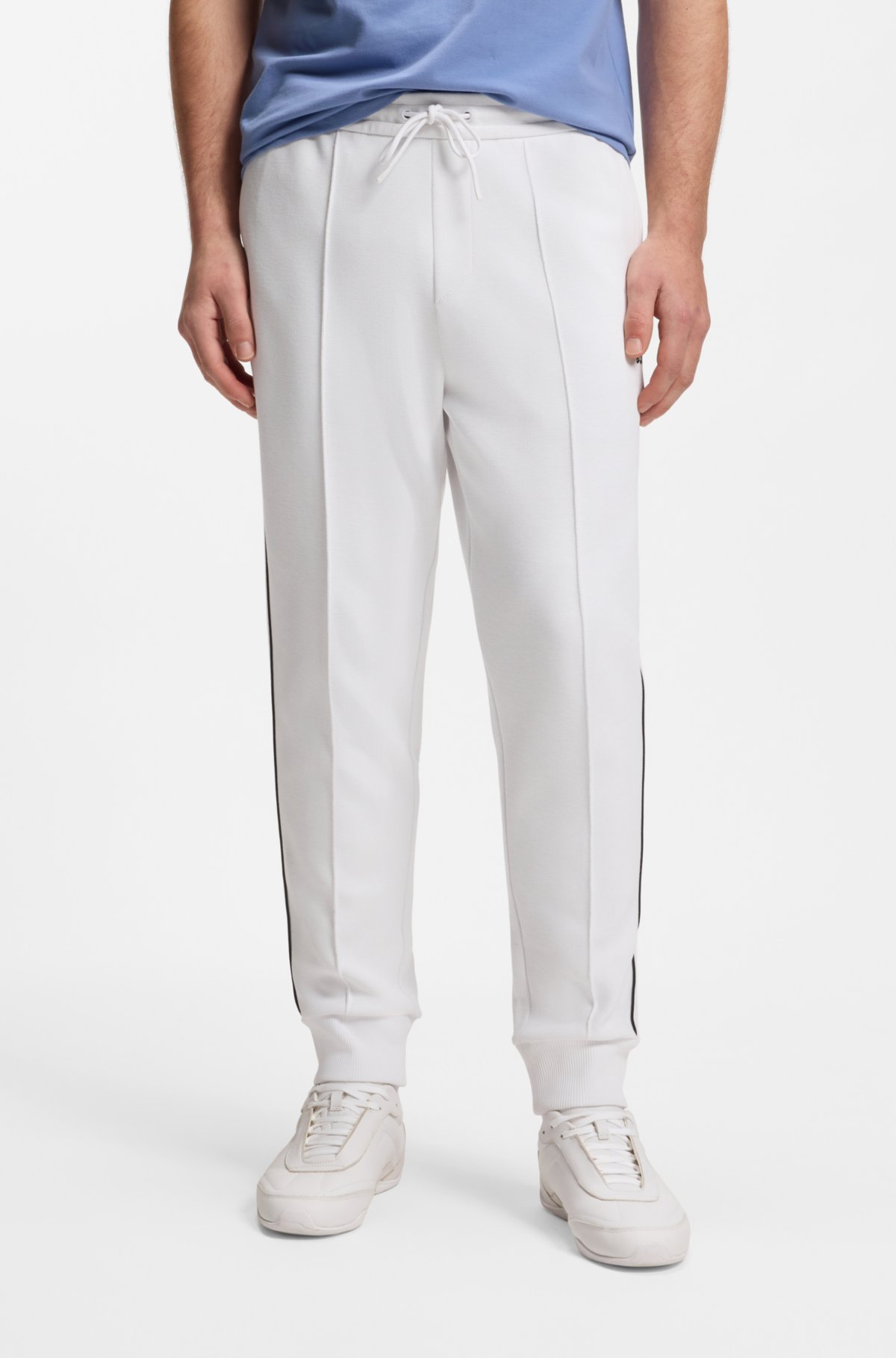 Pantaloni per tuta con dettagli in tessuto misto cotone