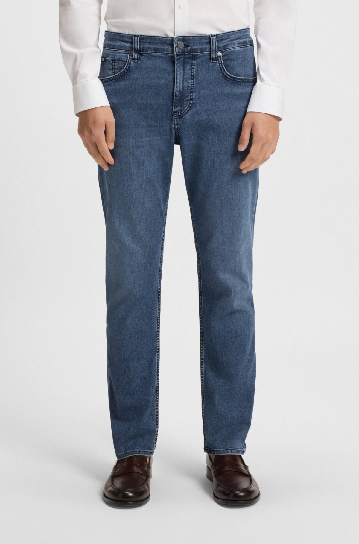 Jeans regular-fit blu Maine in denim prestazioni
