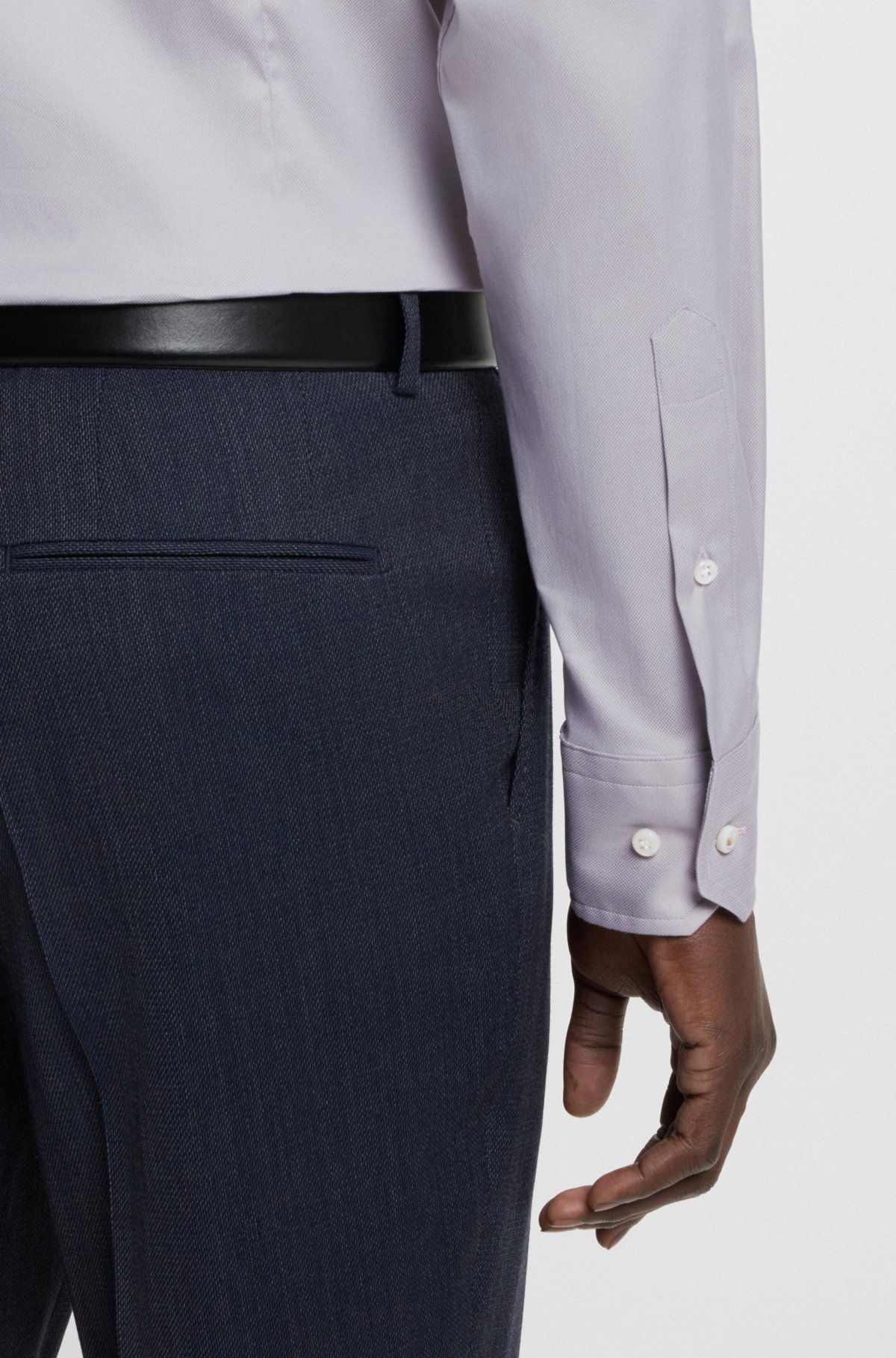 Camicia aderente in misto cotone italiano