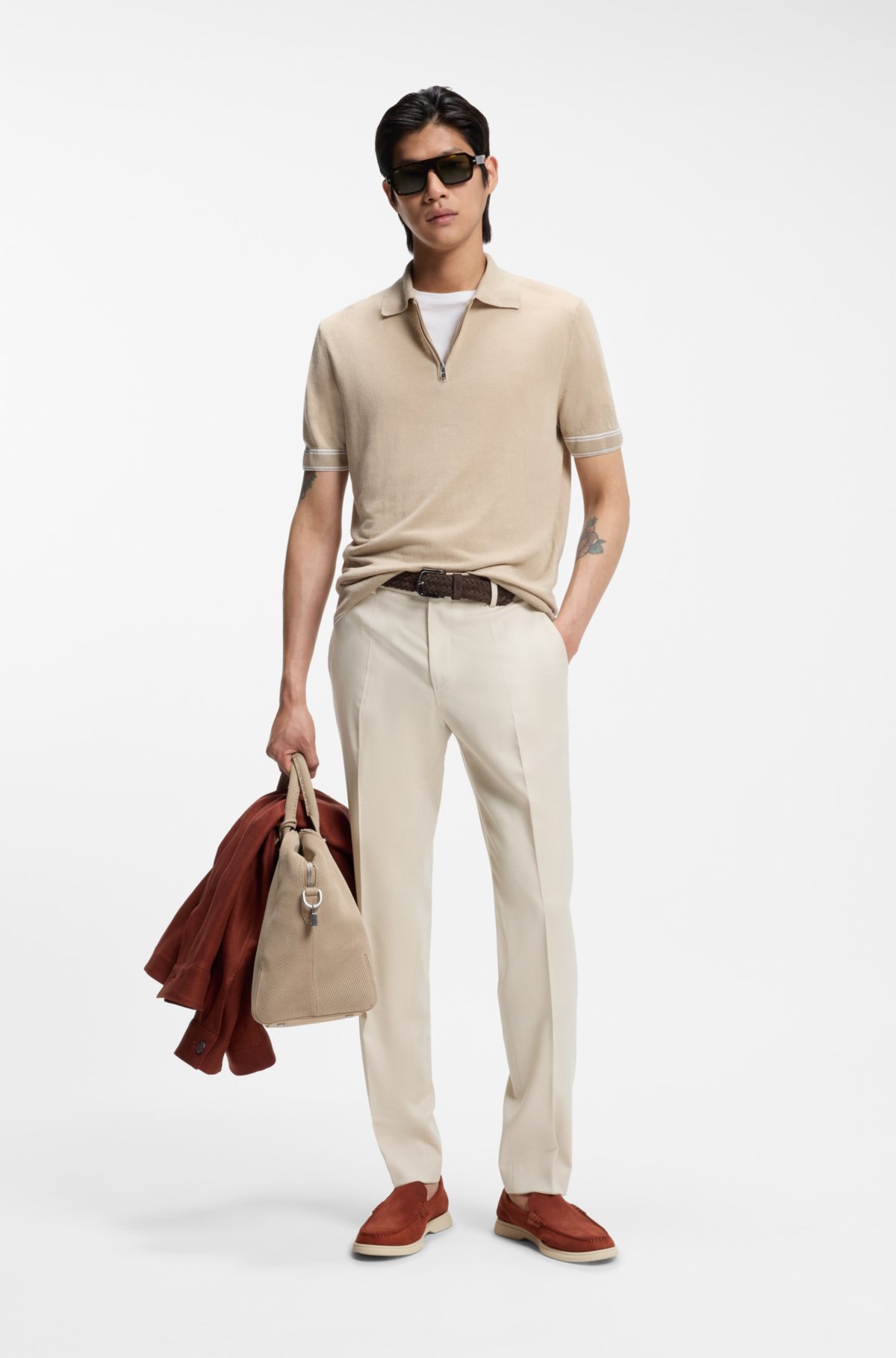 Pantaloni a sigillo in sèra di lana vergine