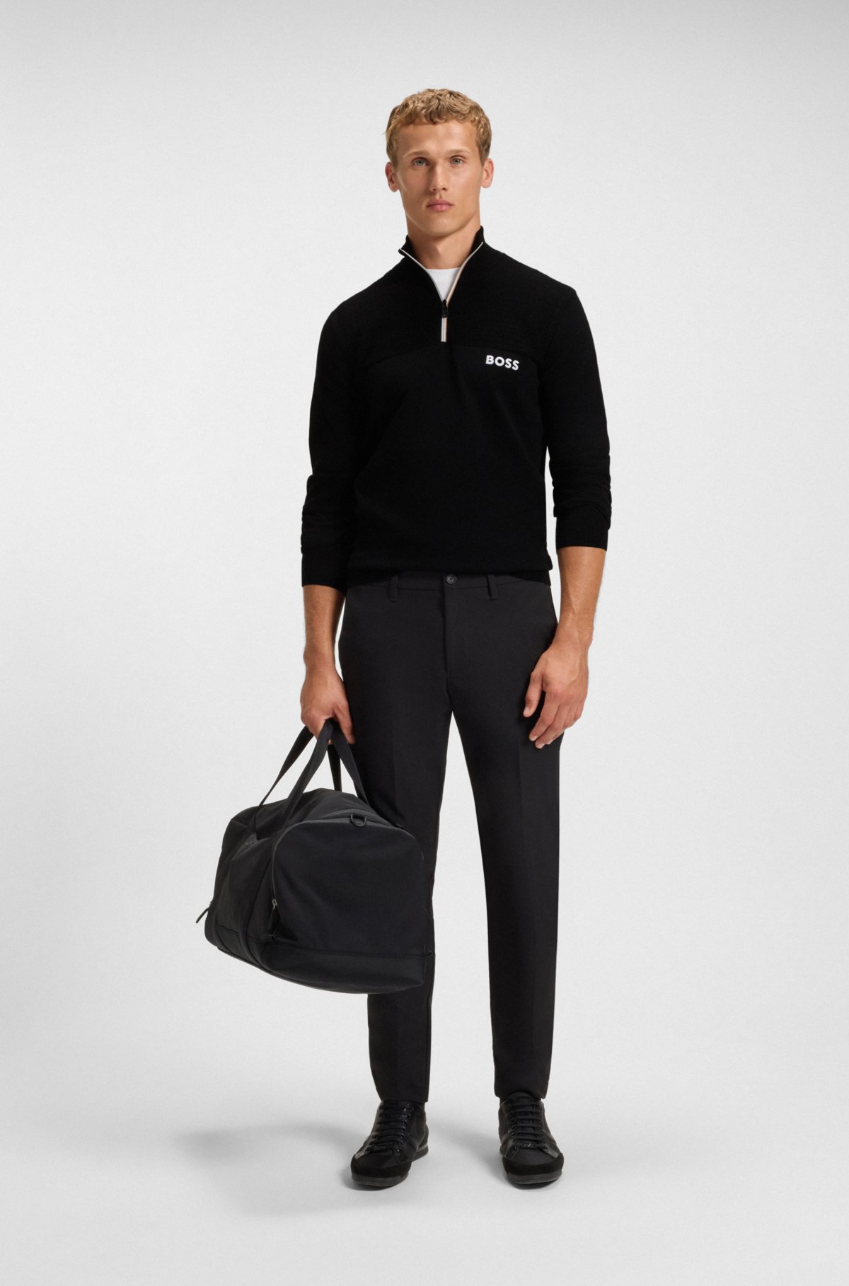 Giacca con collo a zip idrorepellente in misto cotone