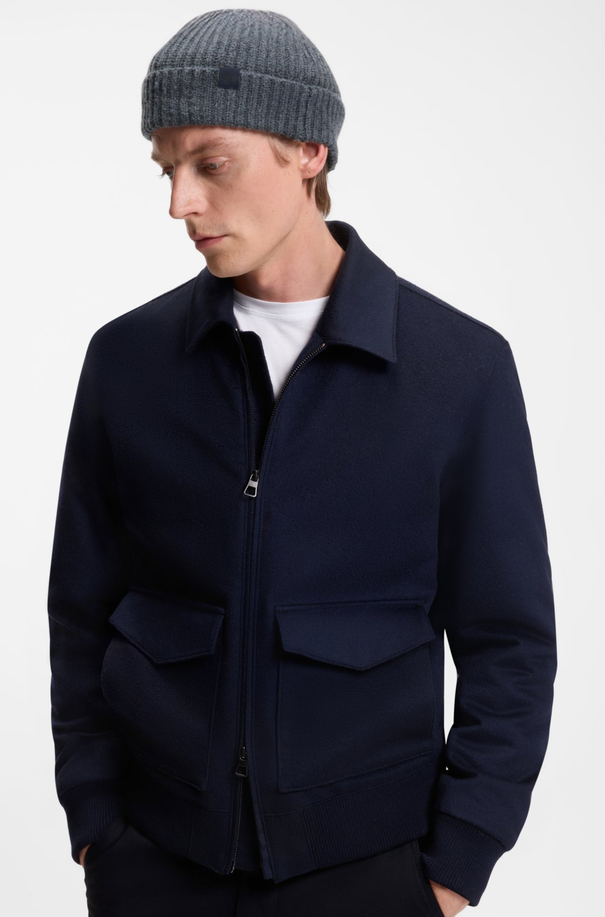 Berretto BECKHAM x BOSS in lana vergine e cashmere