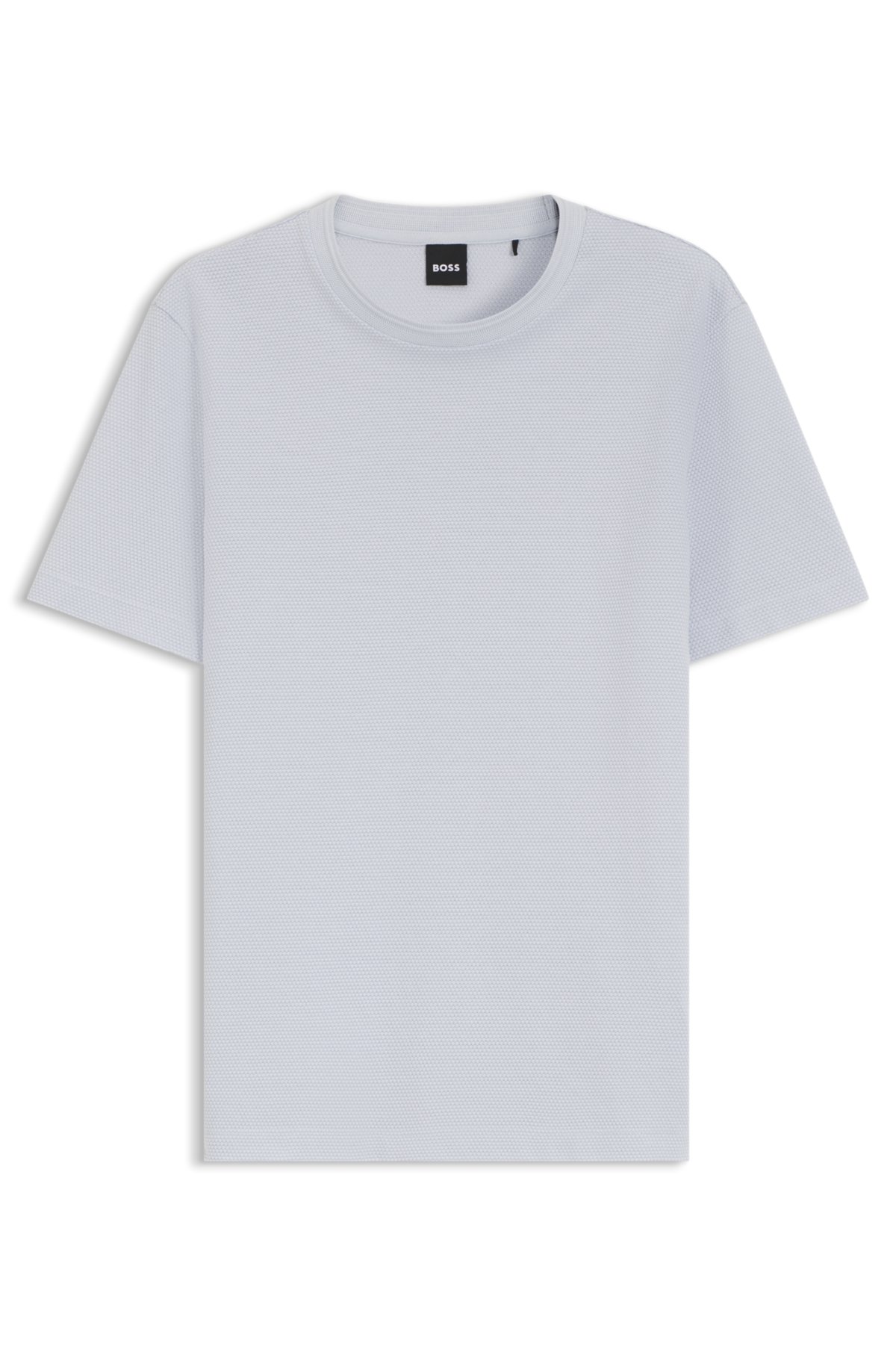 T-shirt a struttura bubble-jacquard in misto cotone