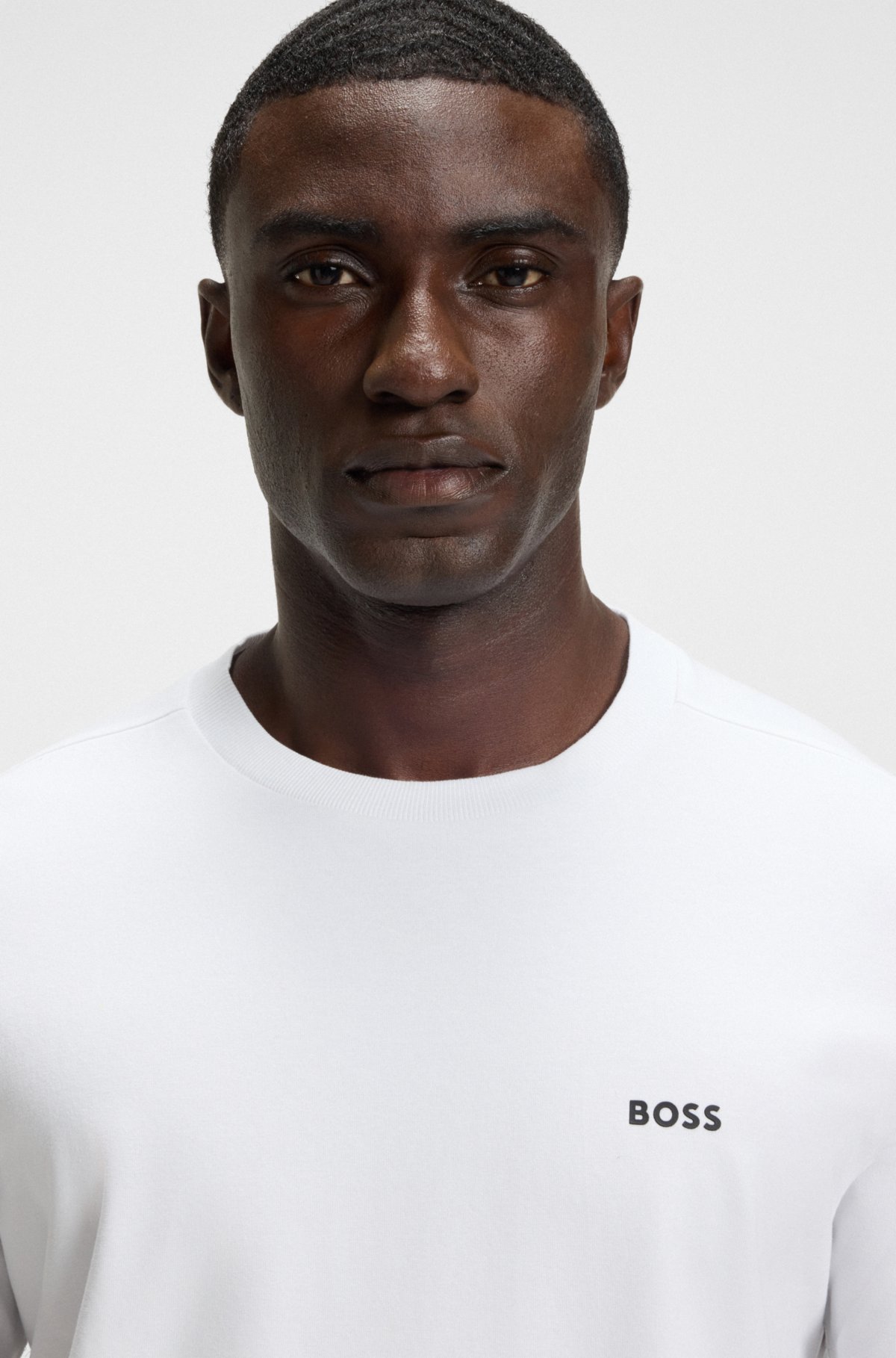 T-shirt in cotone elasticizzato con dettaglio logo