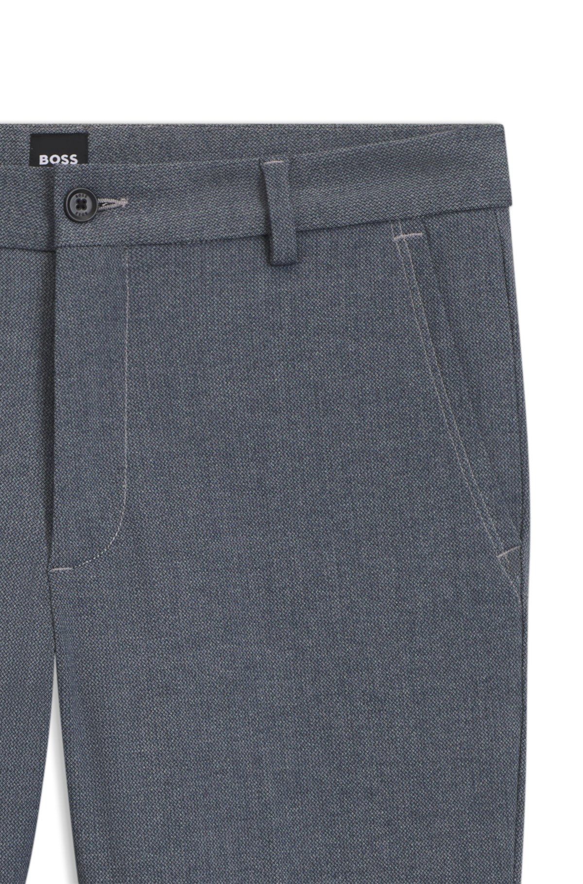 Pantaloni in twill elasticizzato con effetto melange