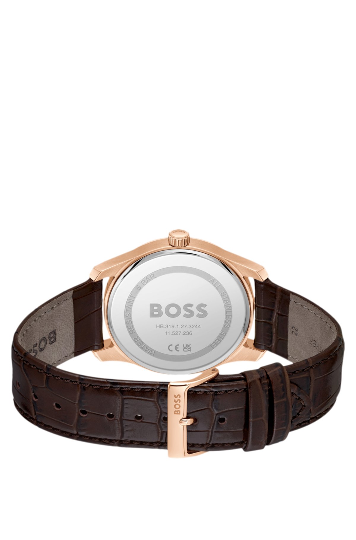 Orologio in pelle con cinturino in pelle blu a texture