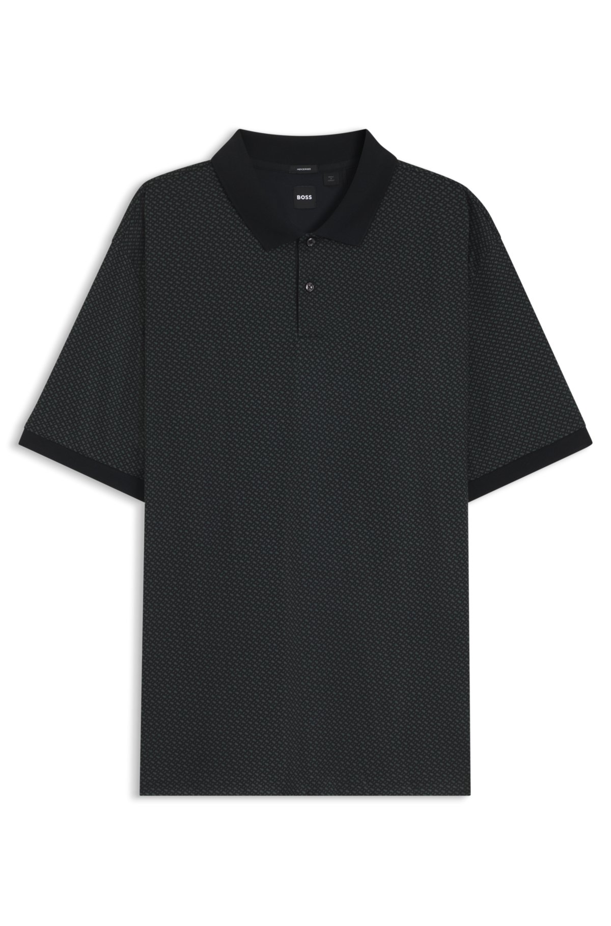 Maglietta polo in cotone mercerizzato con monogrammi stampati