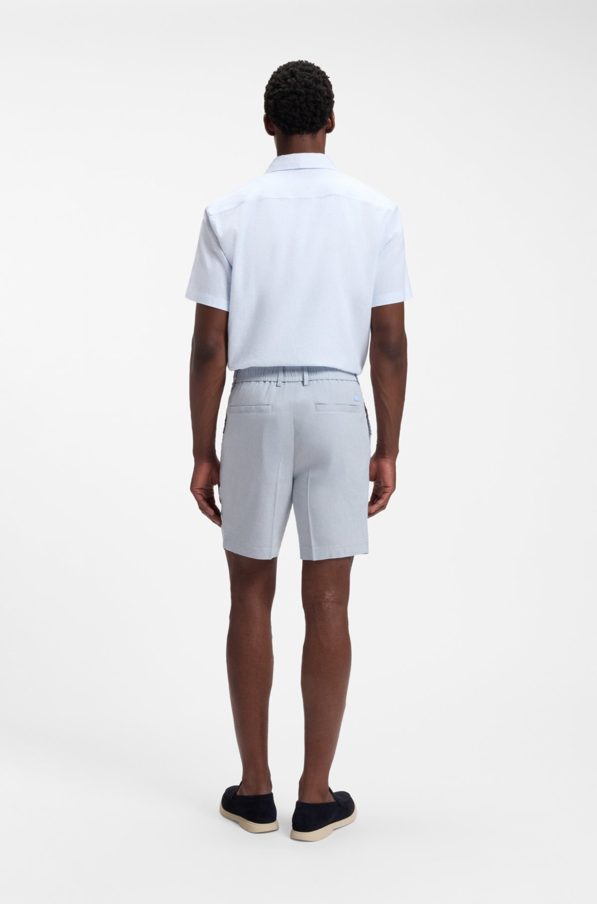 Shorts in misto lino con taglio moderno