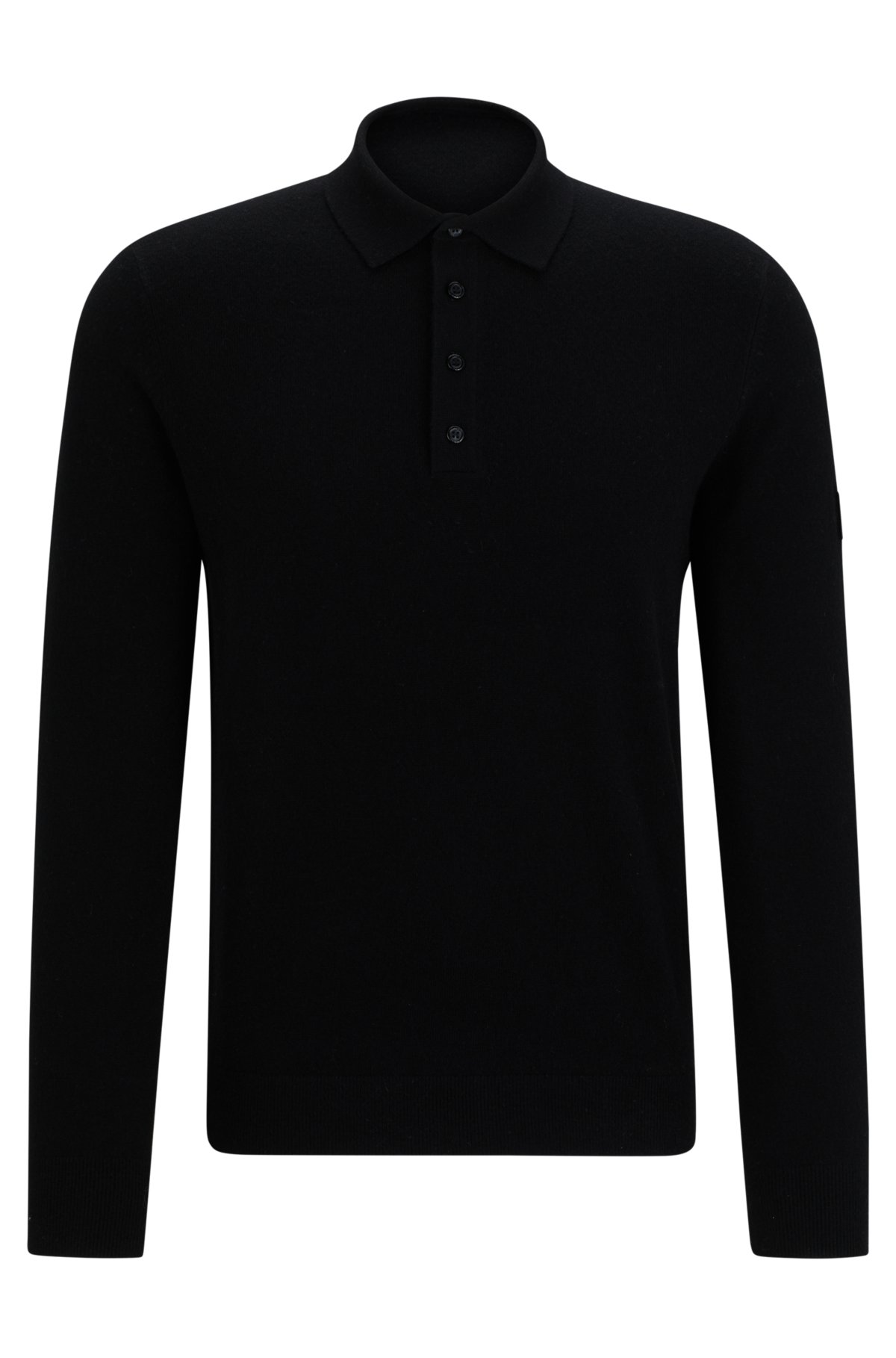 Polo in maglina con logo equestre in cotone e cashmere