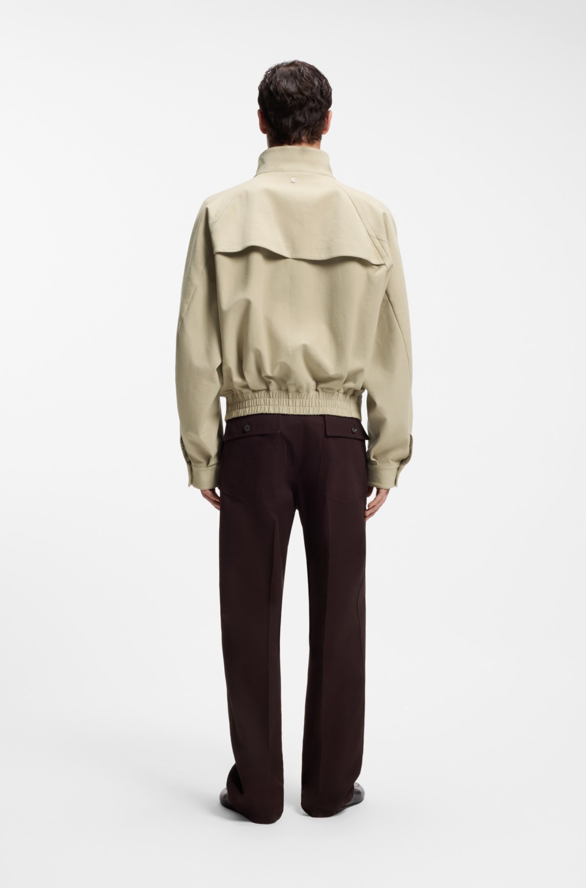 Giacca bomber in cotone con elastico con cerniera