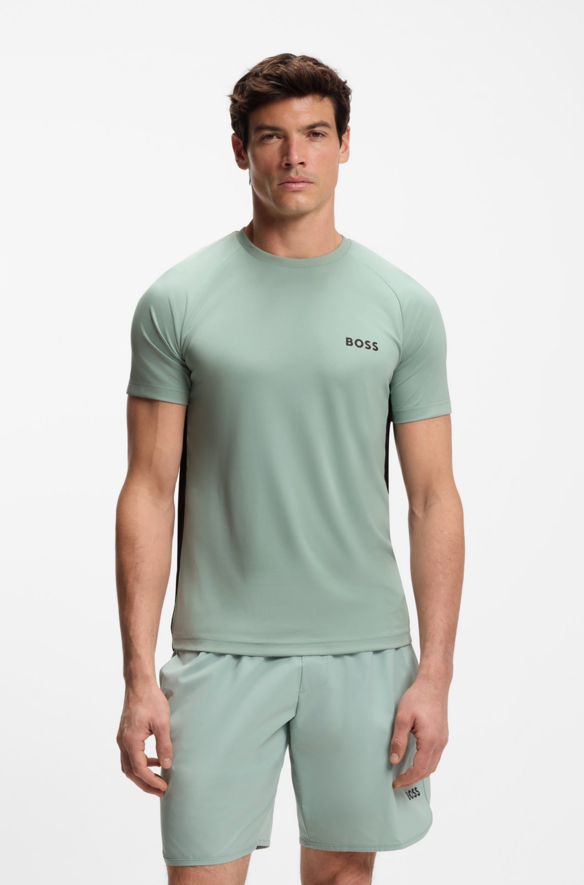 T-shirt attillato in tessuto rapido asciugatura con stretch quattro direzioni