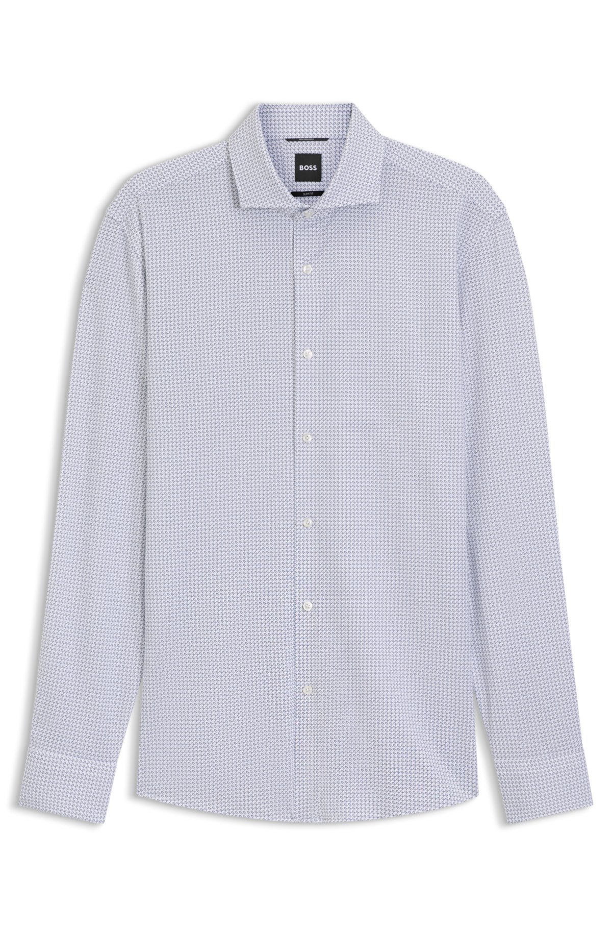 Camicia slim-fit stampata in jersey elasticizzato per prestazioni
