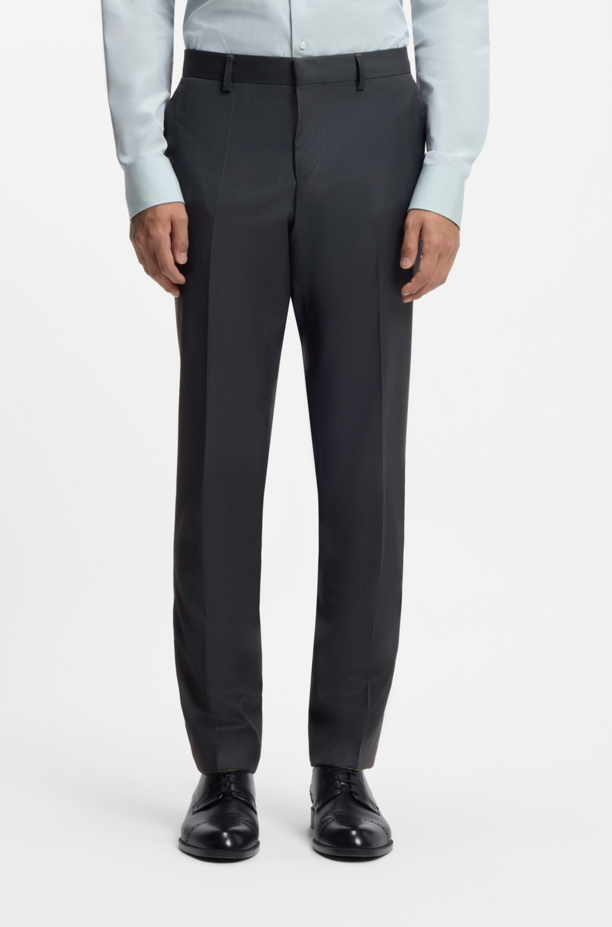 Pantaloni aderenti in misto lana con effetto melange