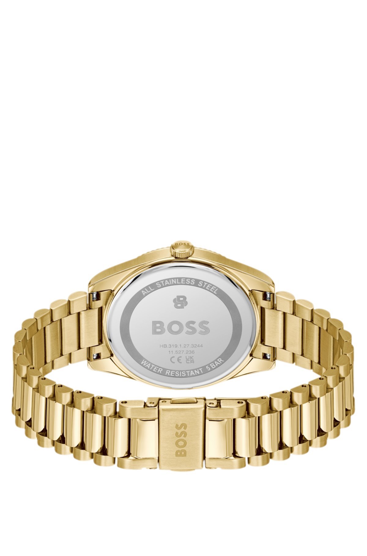 Orologio con finitura oro e quadrante spazzolato nero