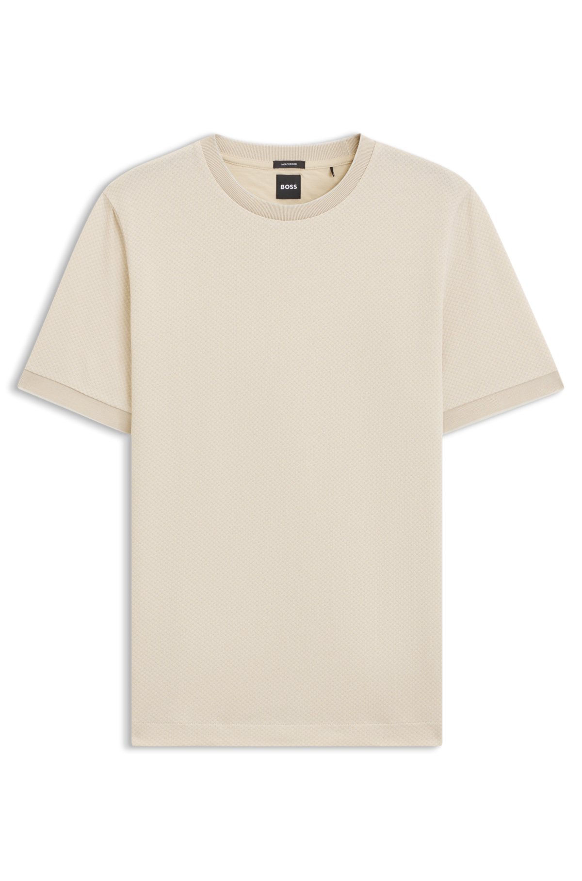 T-shirt in cotone mercerizzato con struttura a due toni