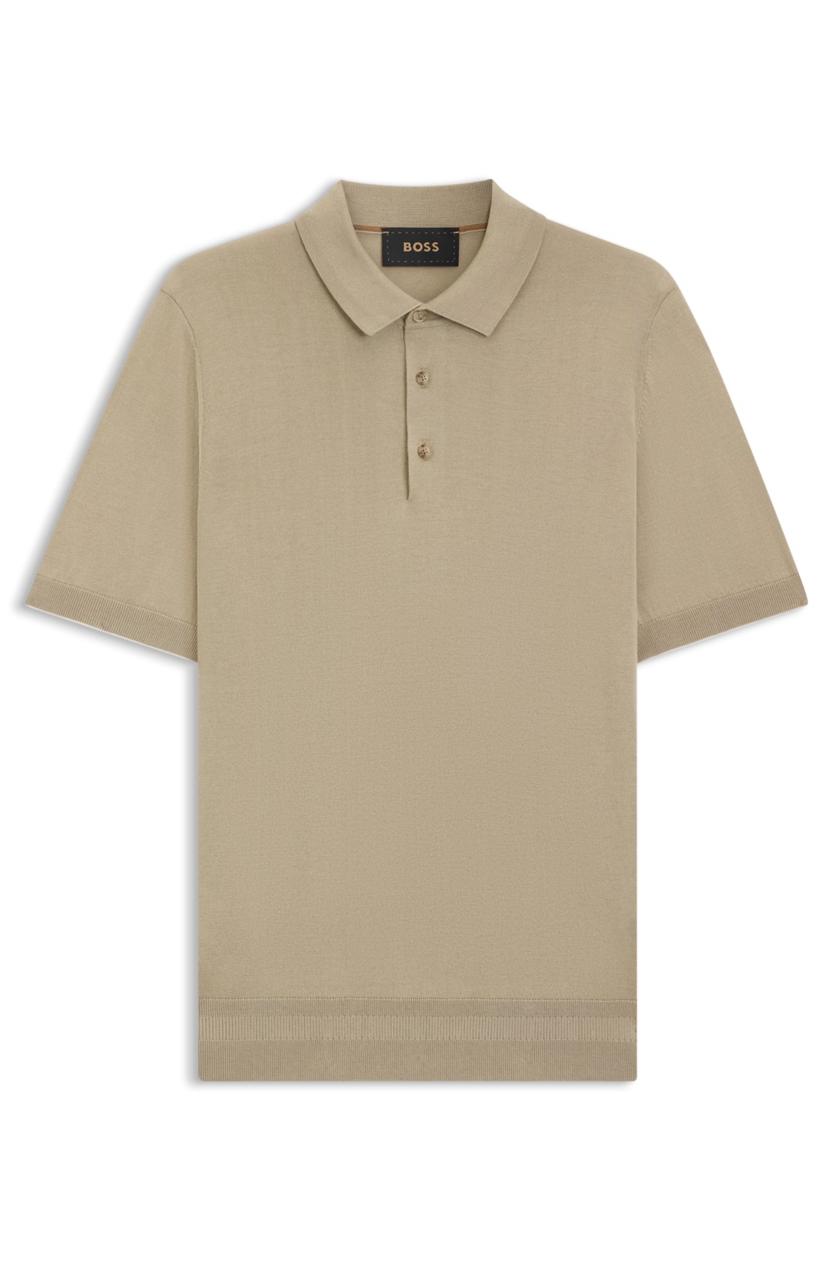 Maglia polo lavorata in seta e cotone