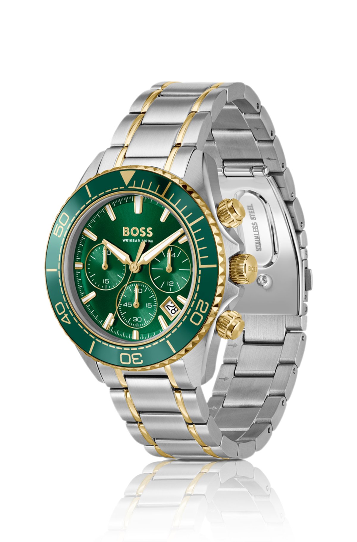 Orologio cronografo due toni Sealiner con quadrante verde