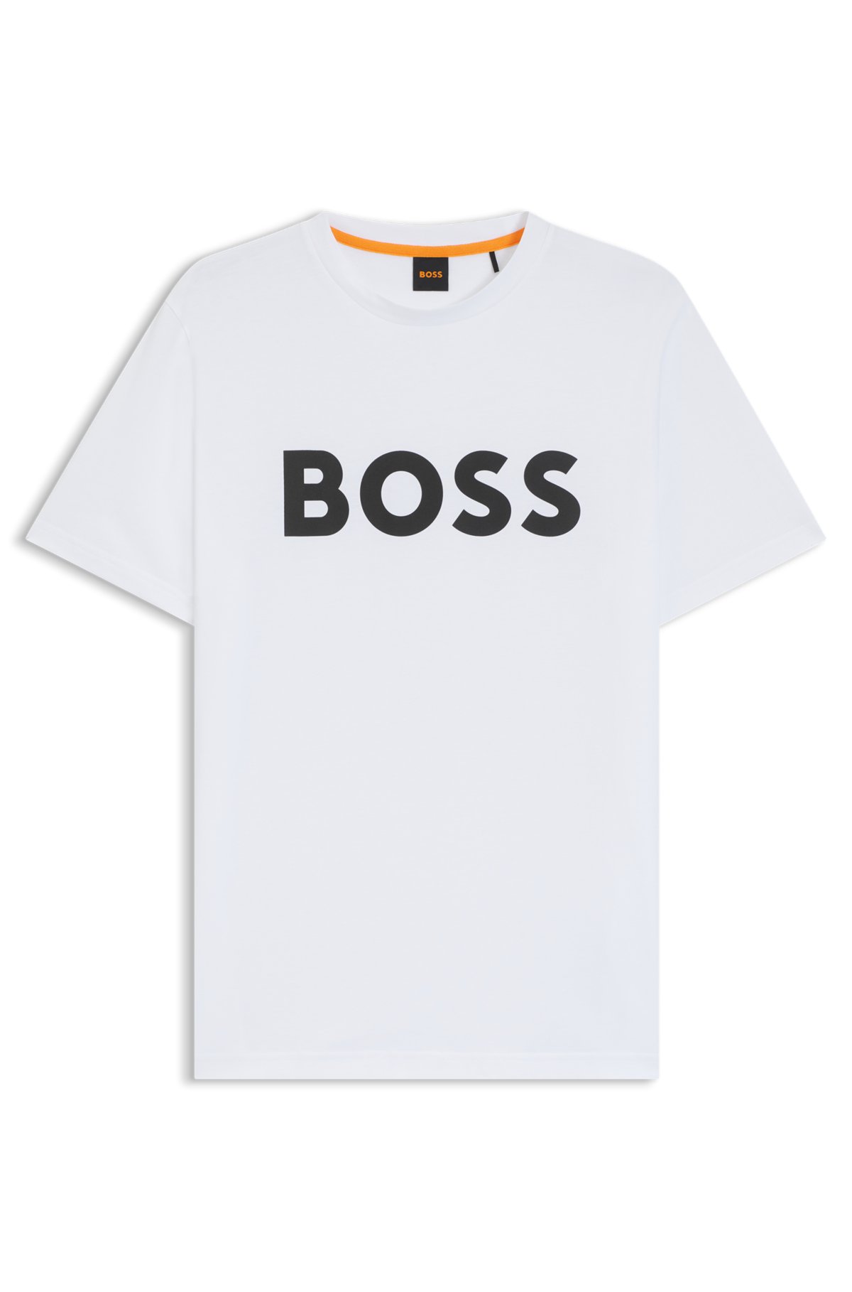 T-shirt in jersey di cotone con stampa logo grande