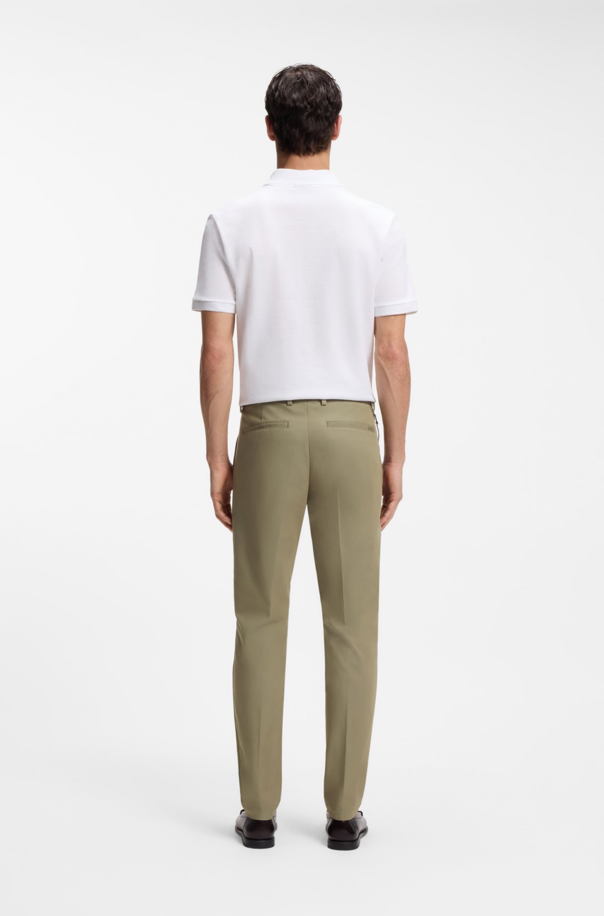 Pantaloni a vestibilità aderente in misto cotone elasticizzato