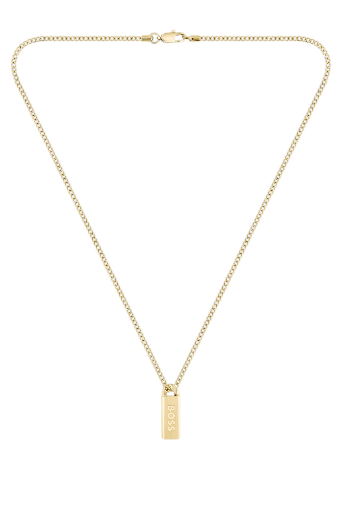 Collana con ciondolo logo riempito di inchiostro tono oro