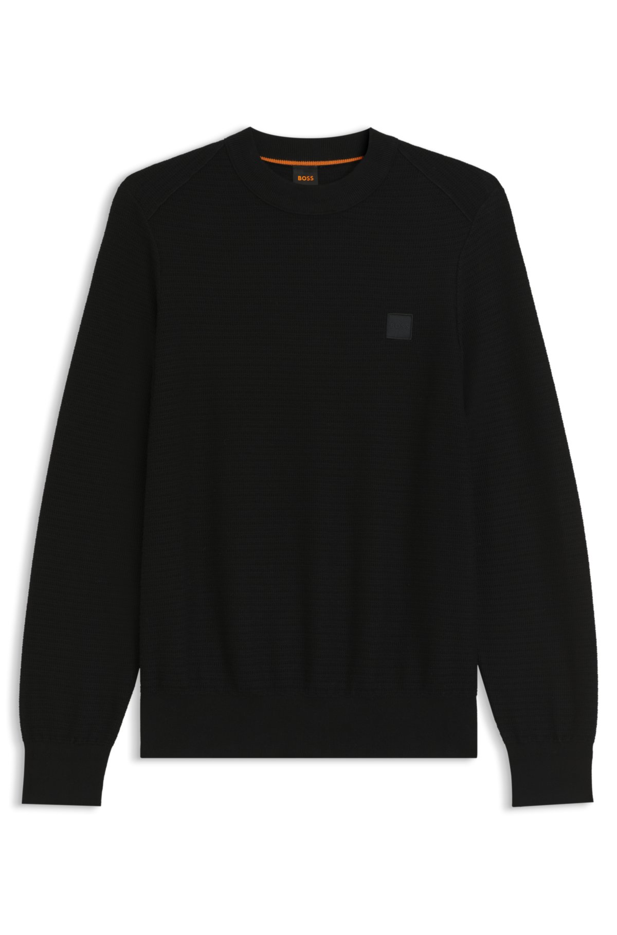 Pullover in cotone e cashmere con patch logo