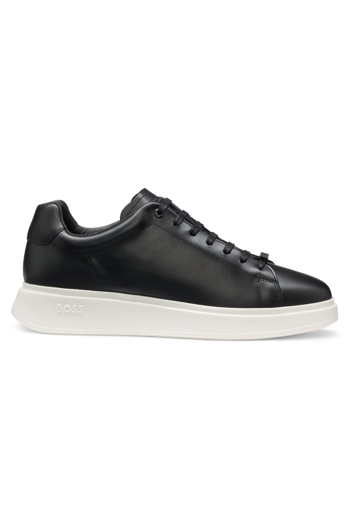 Scarpe da ginnastica in pelle con suola in gomma