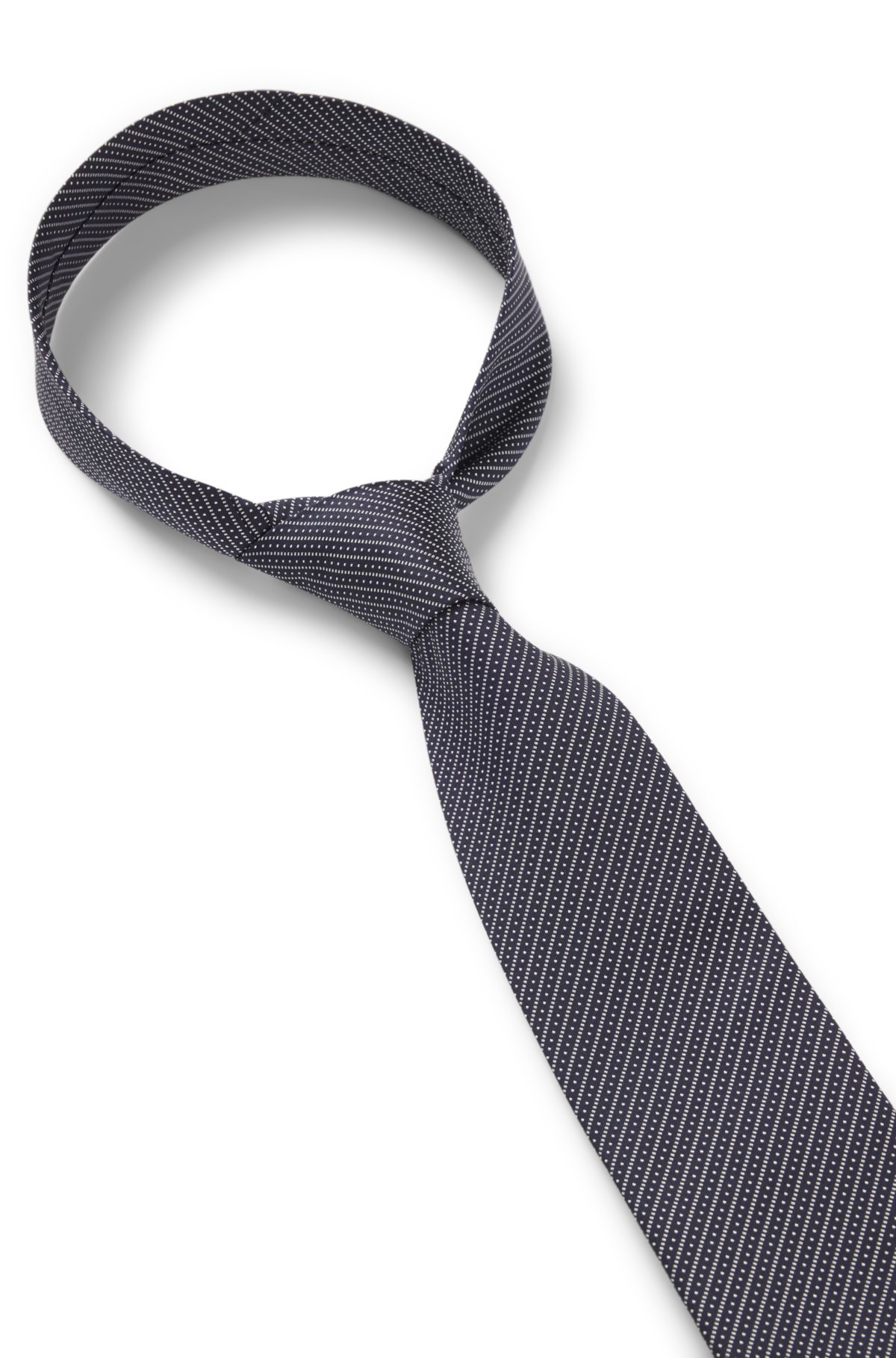 Cravatta con righe diagonali in seta jacquard made in Italy