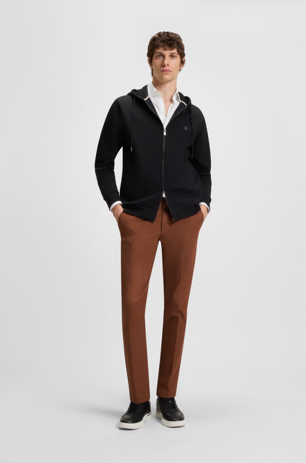 Pantaloni a vestibilità aderente in misto cotone elasticizzato