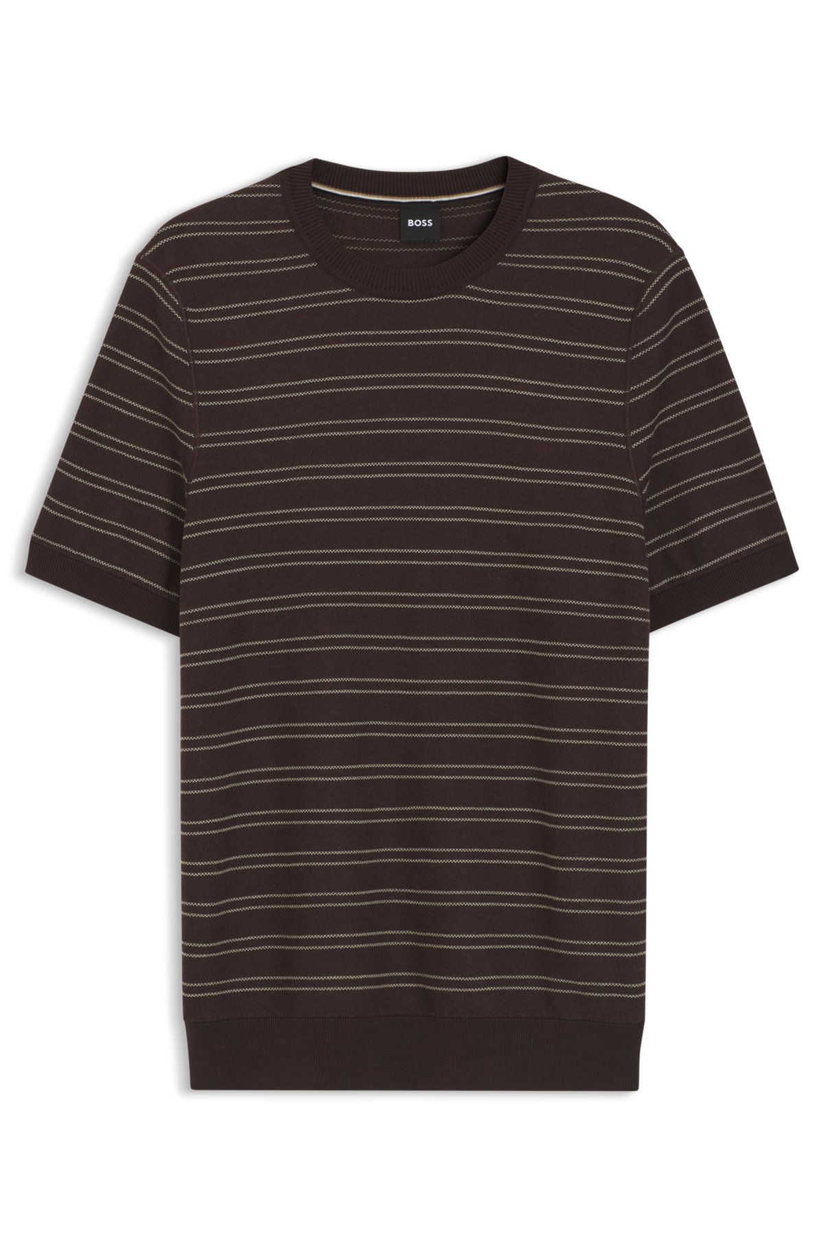 Maglione con righe orizzontali in misto cotone