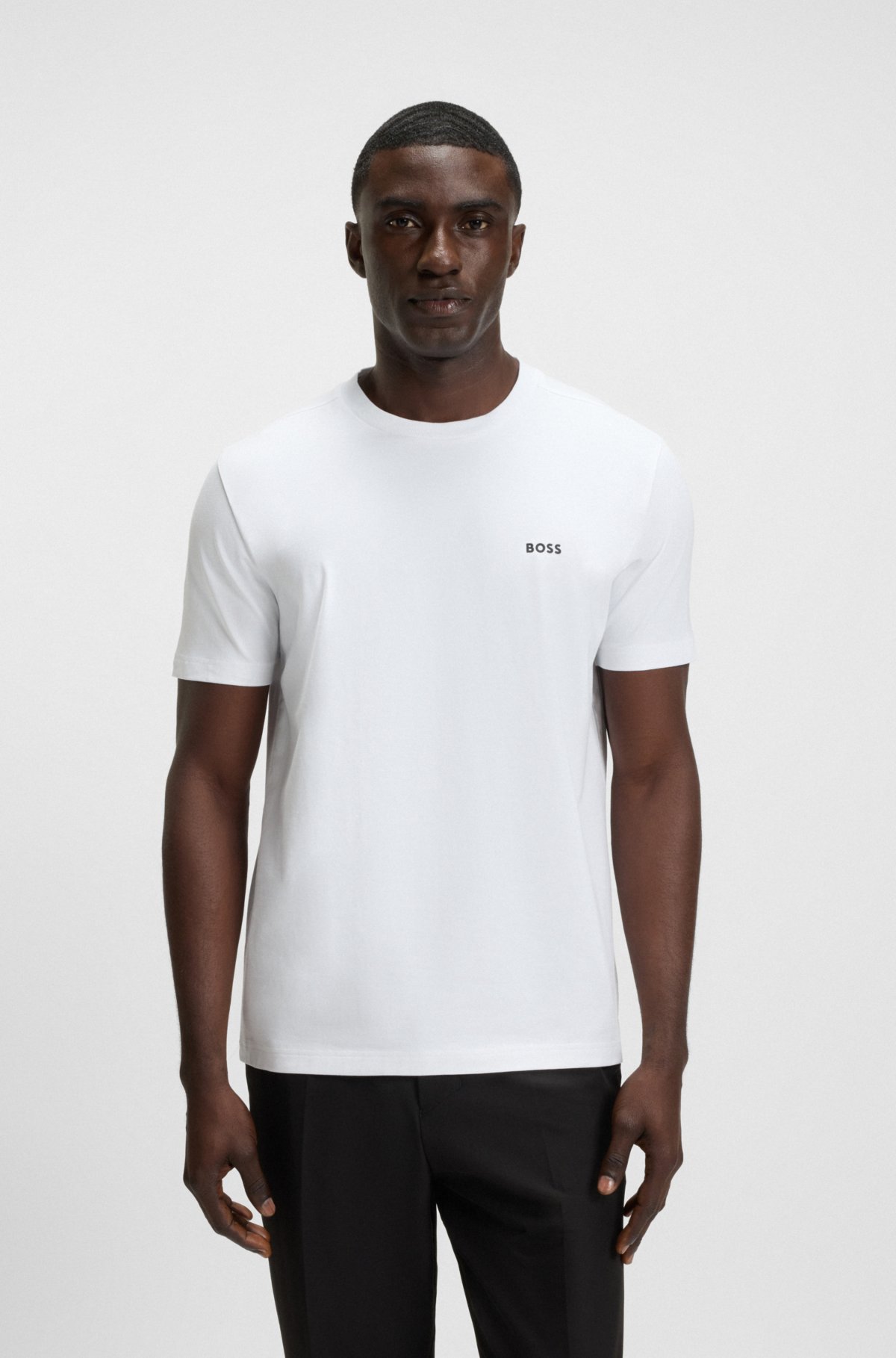 T-shirt in cotone elasticizzato con dettaglio logo