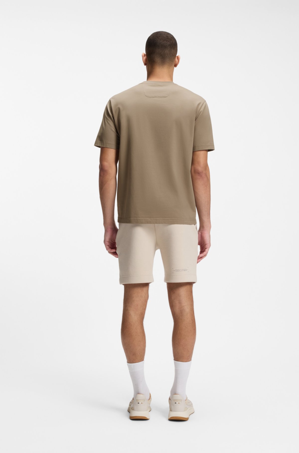 T-shirt uomo con stampa logo in cotone elasticizzato