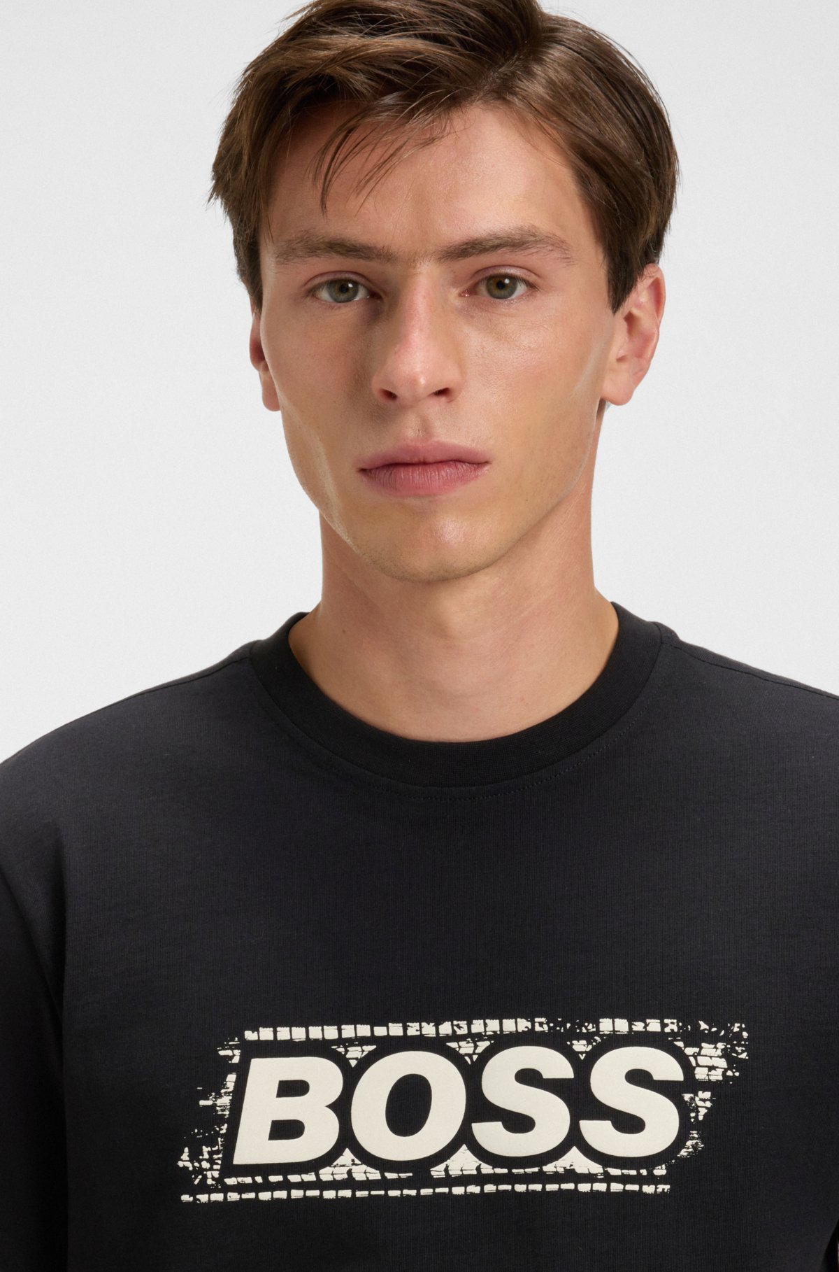 T-shirt in jersey di cotone con grafica logo