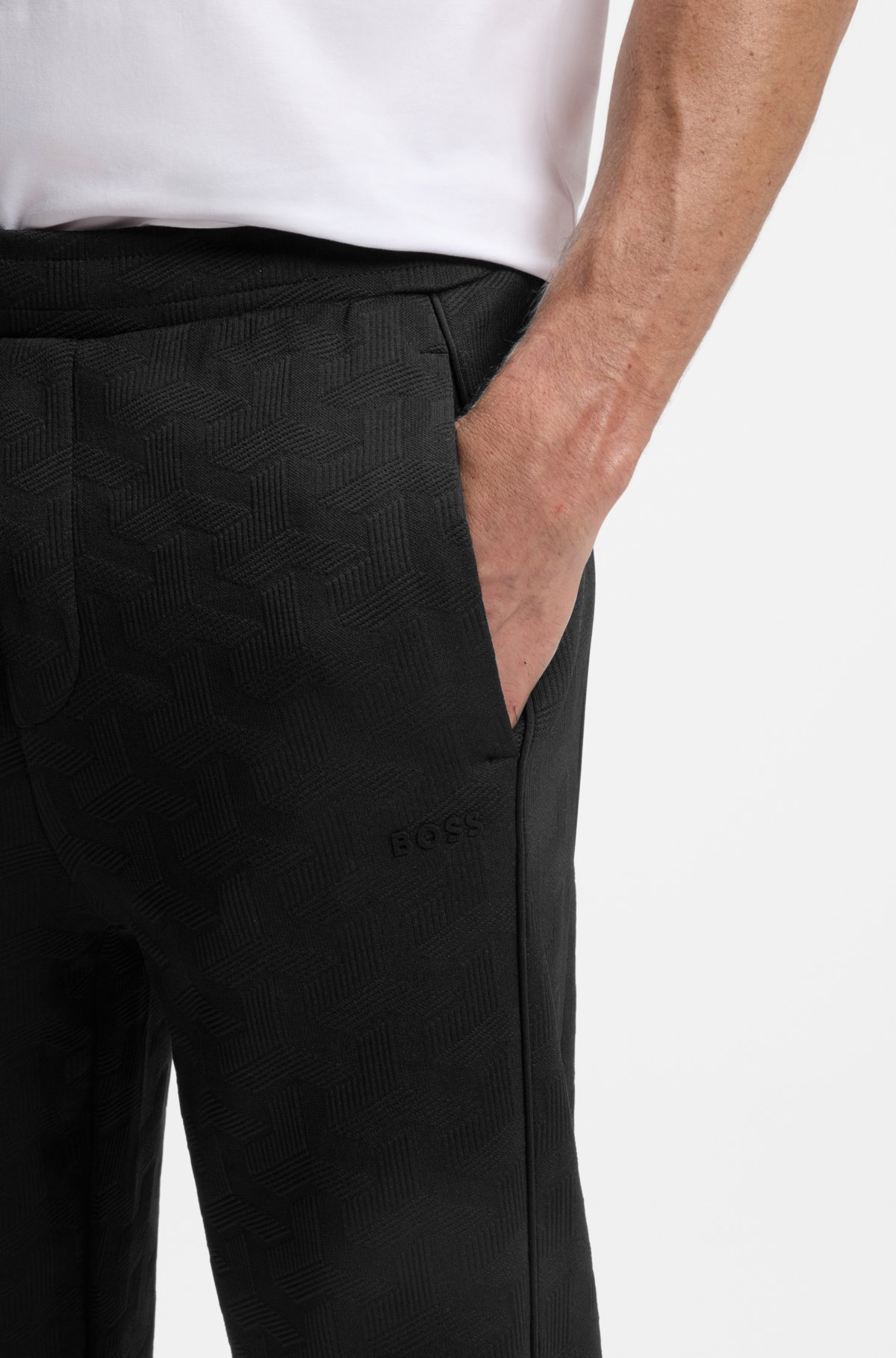 Pantaloni per tuta in jacquard trapuntato con taglio regolare