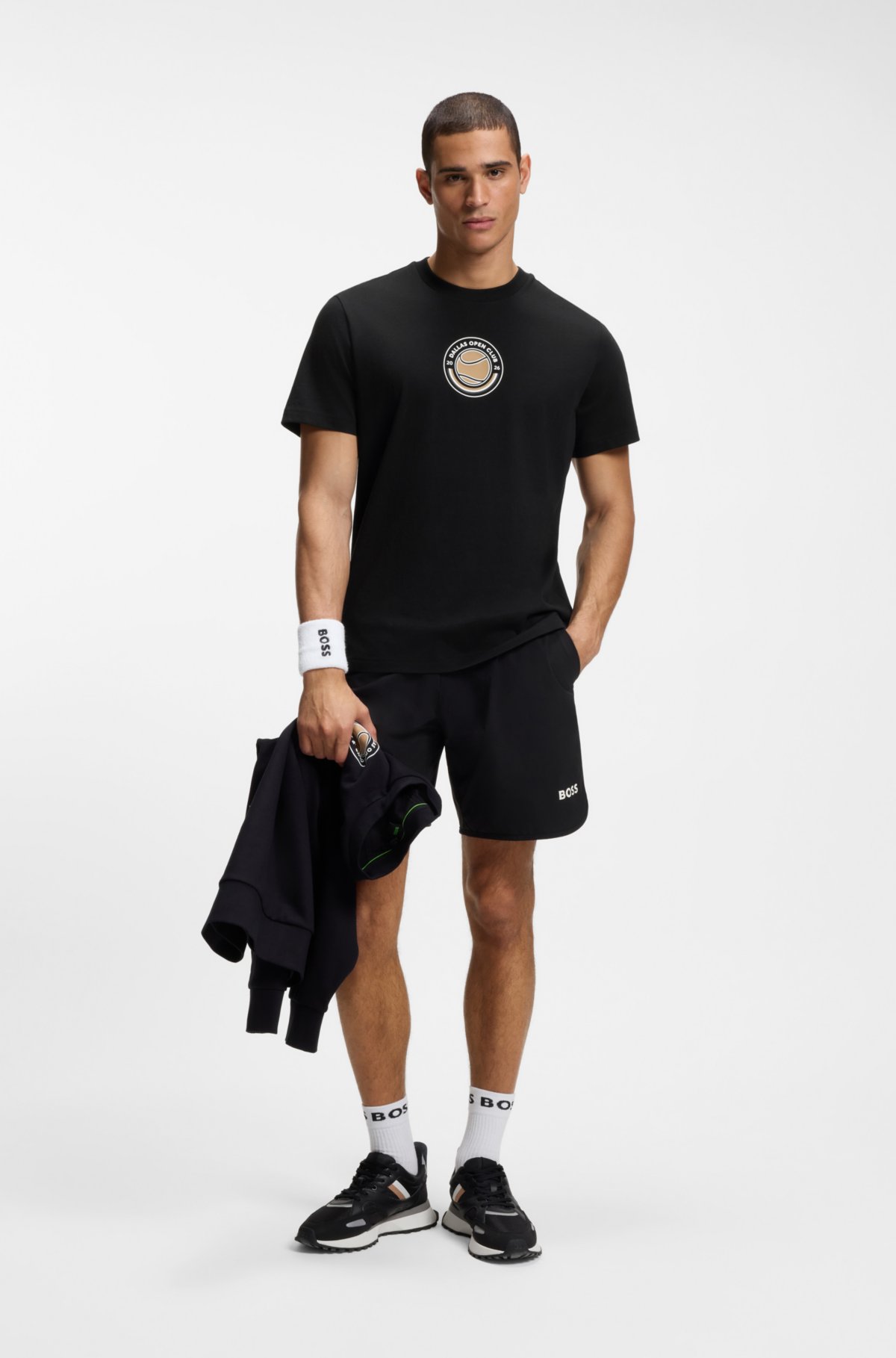 T-shirt a vestibilità comoda in cotone con artwork da tennis