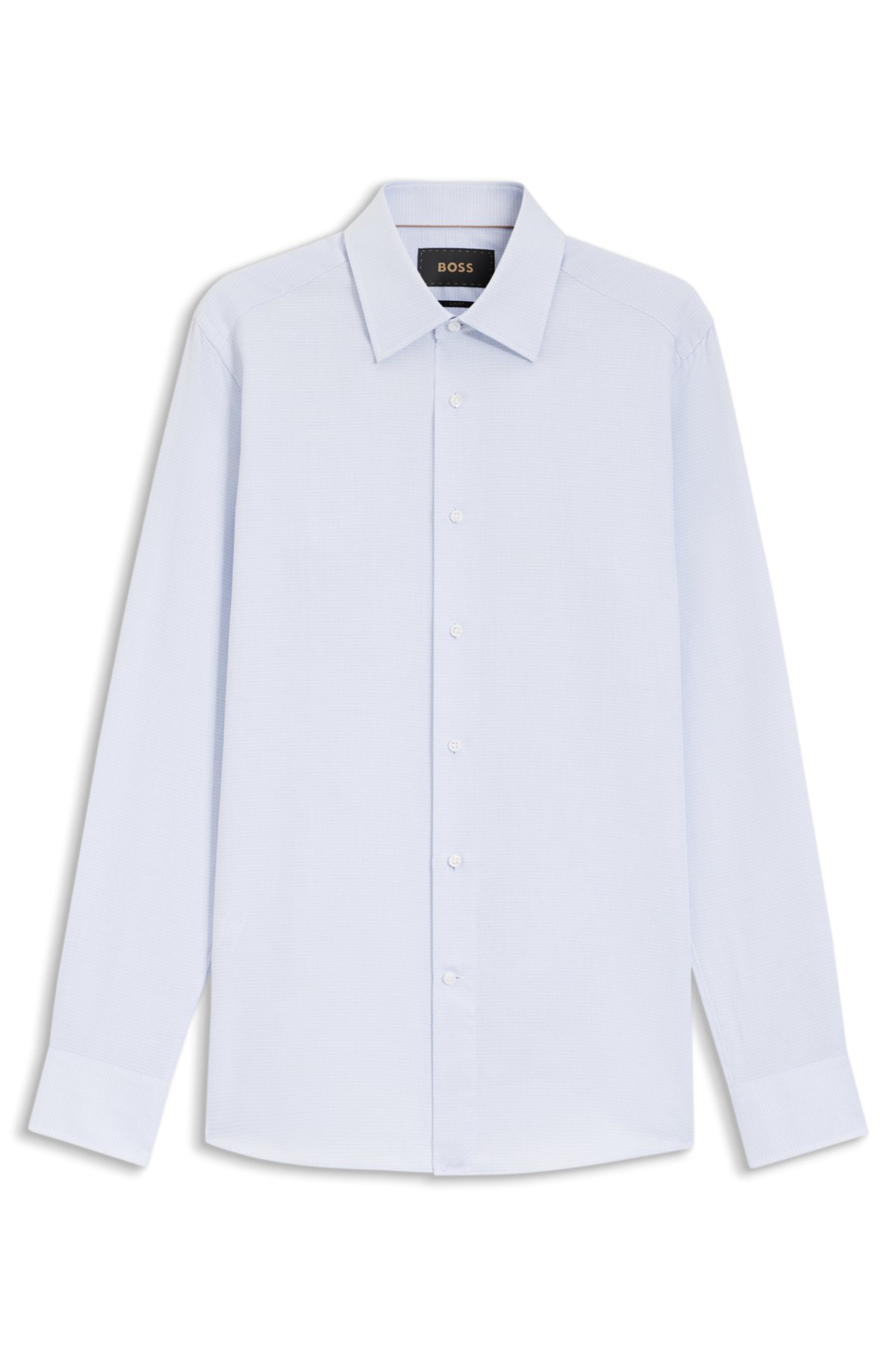 Camicia aderente in cotone strutturato made in Italy