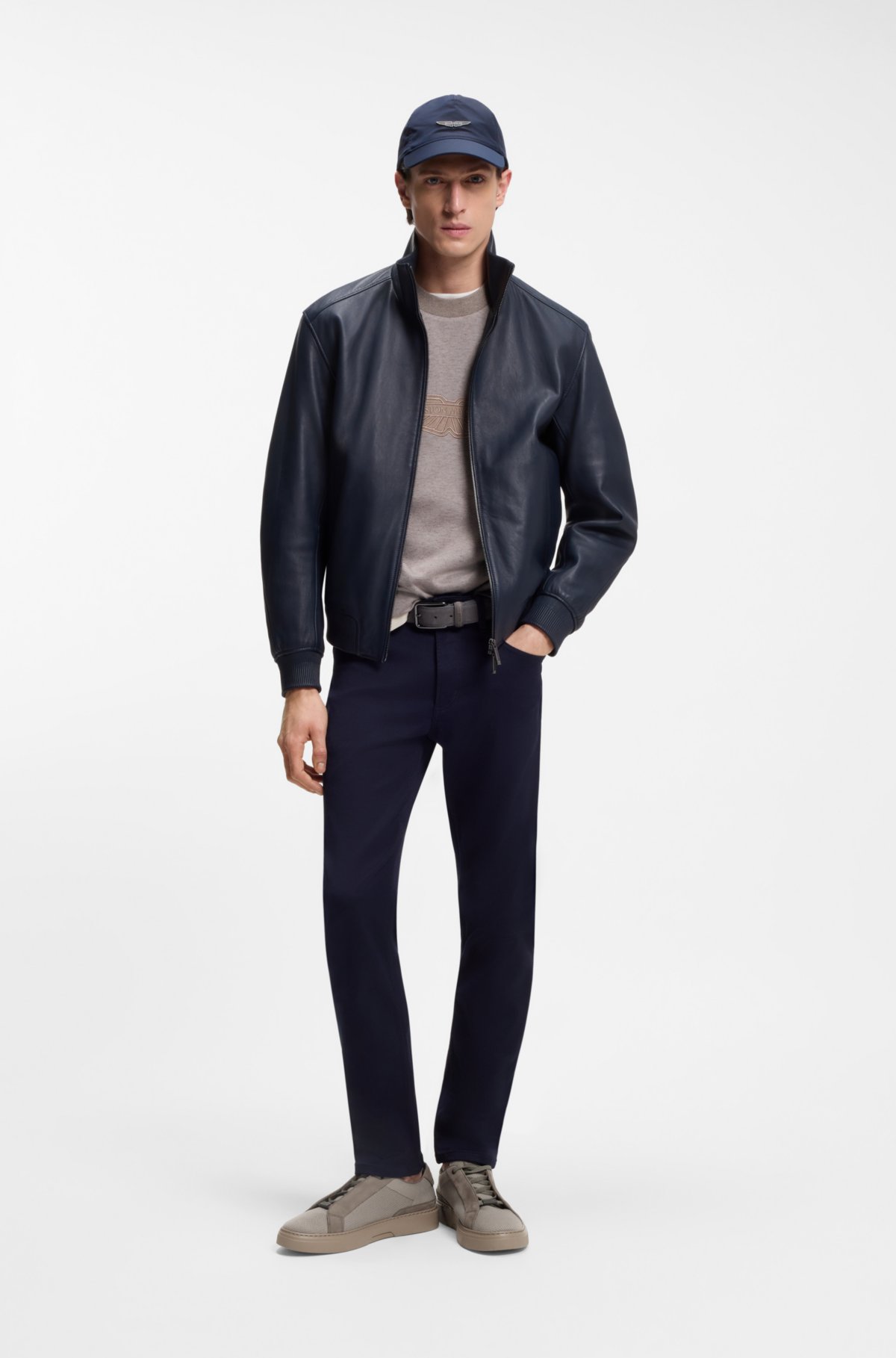 Scarpe da ginnastica BOSS x ASTON MARTIN con finiture in pelle