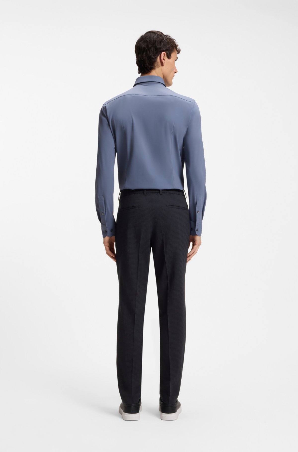 Pantaloni aderenti con motivo in misto lana