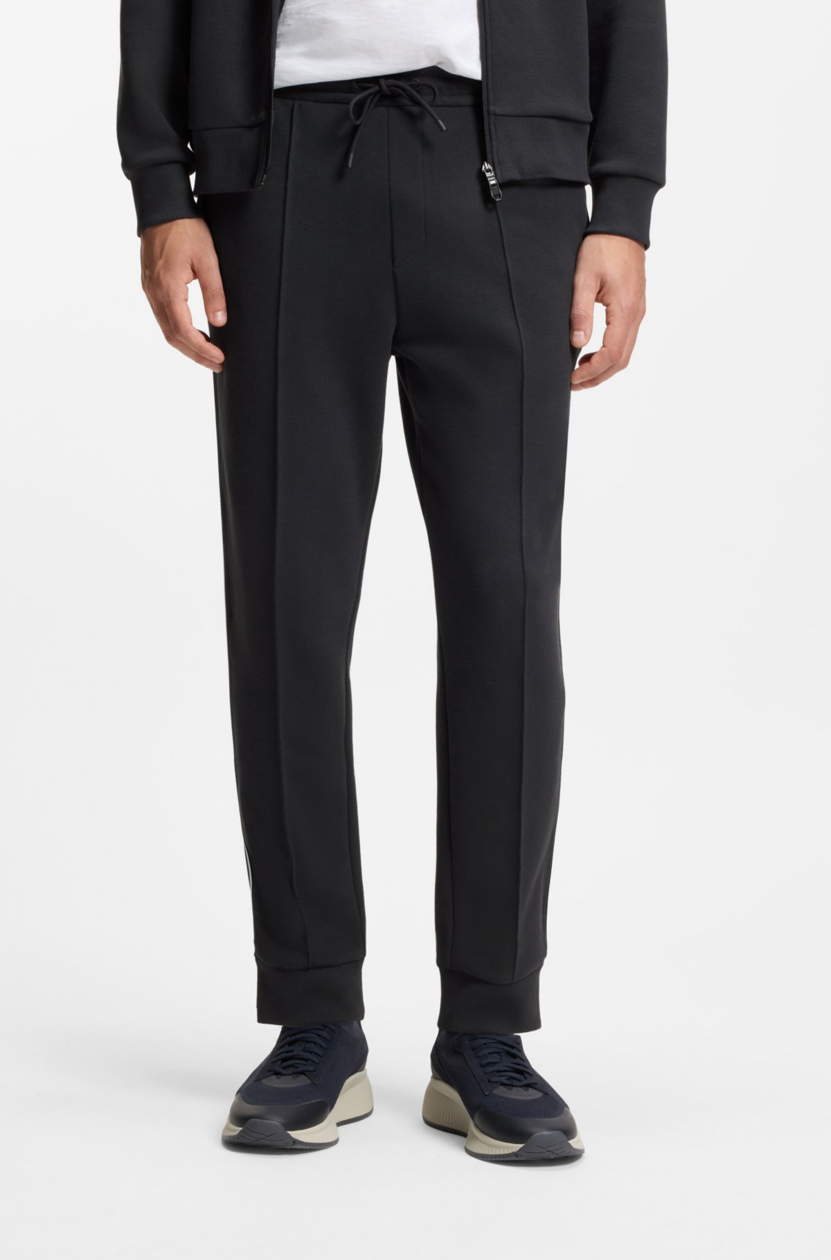 Pantaloni per tuta in misto cotone con dettagli a righe