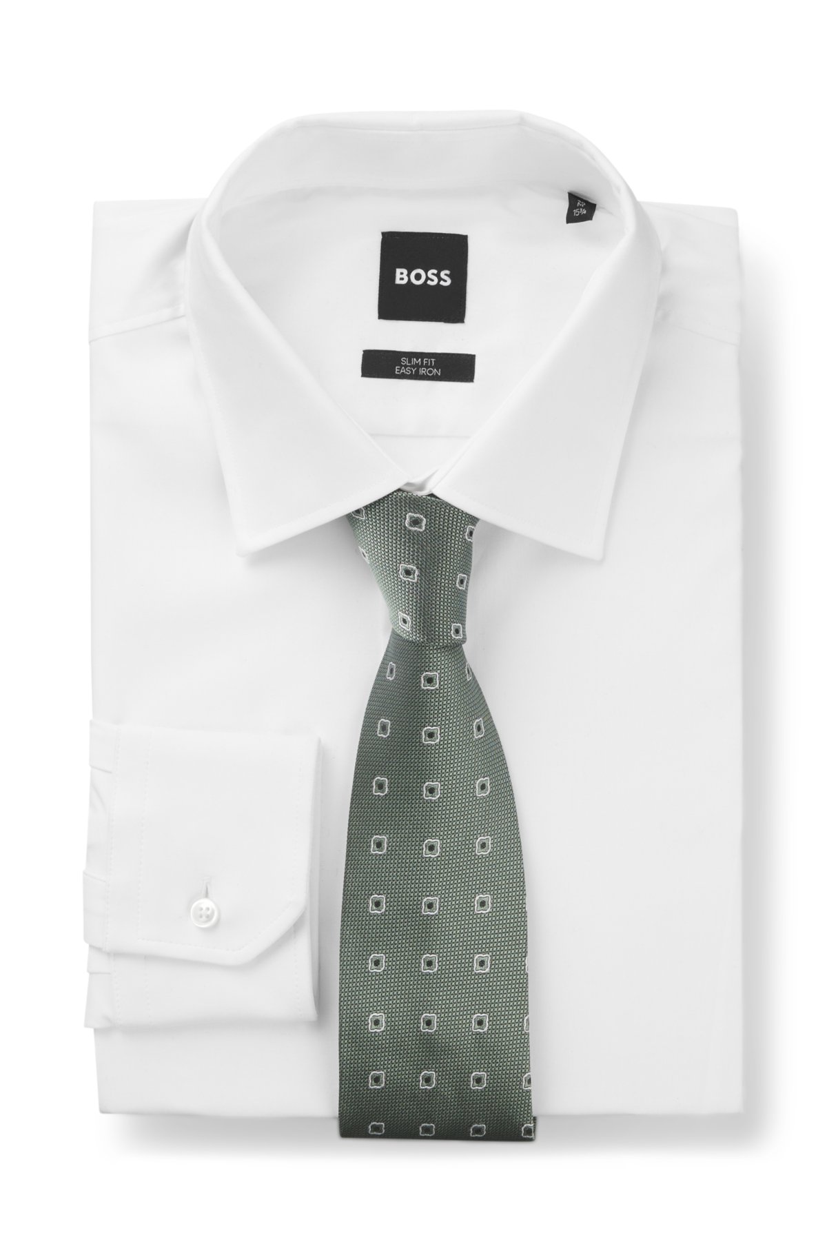 Cravatta con motivo jacquard in misto seta