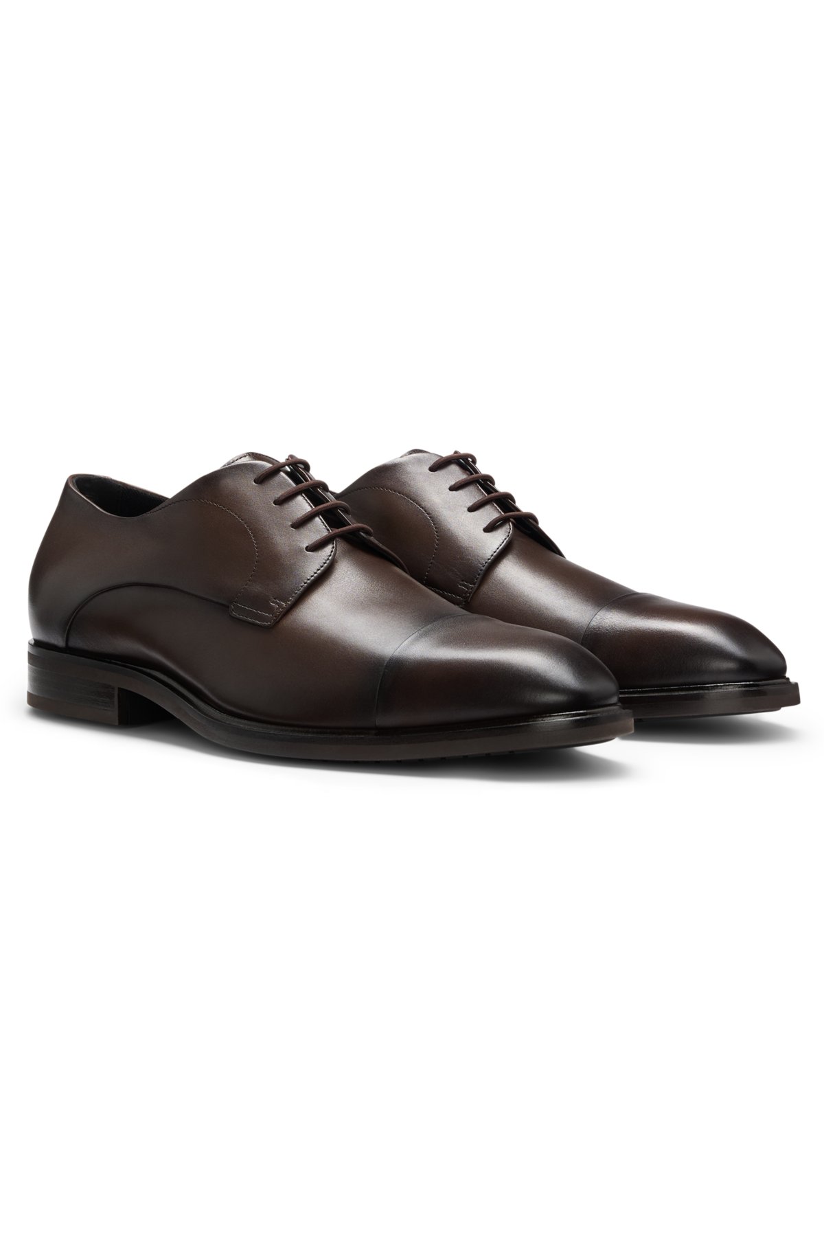 Scarpe Derby con punta in pelle
