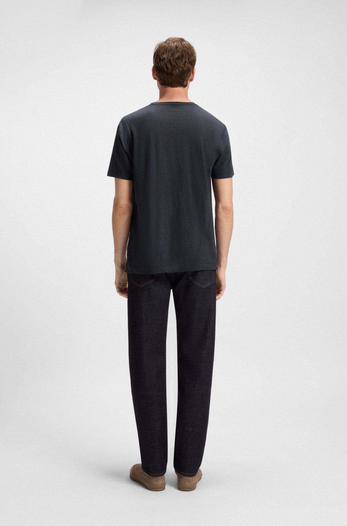 T-shirt BECKHAM x BOSS in lino morbido
