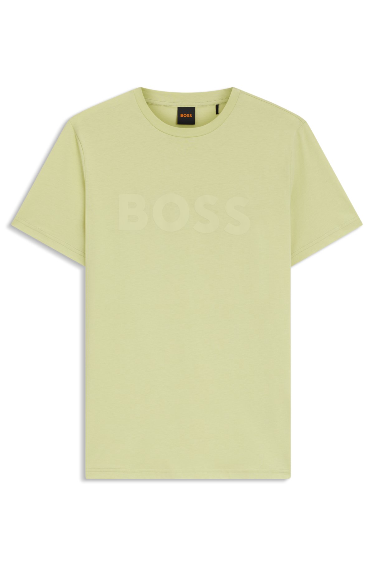 T-shirt in jersey di cotone con stampa logo grande