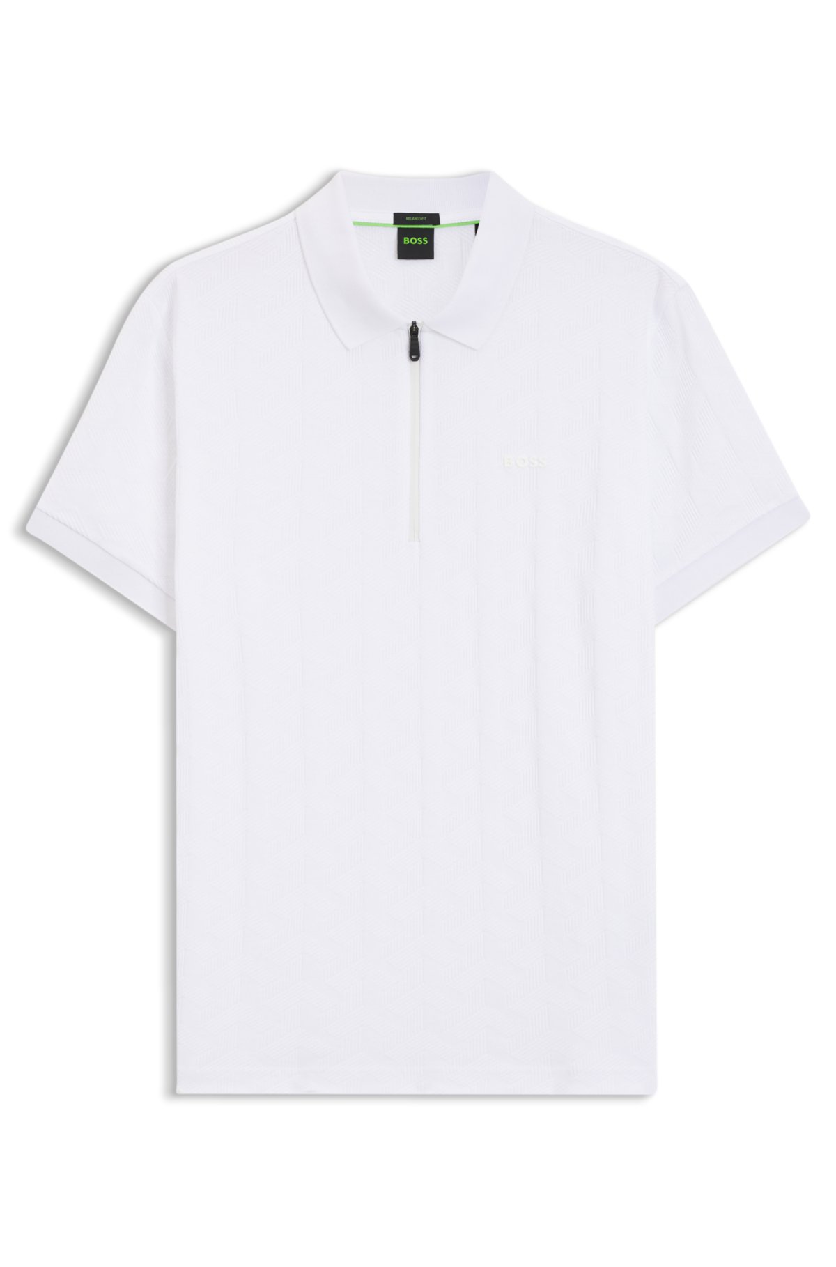 Maglietta polo con motivo jacquard in cotone mercerizzato
