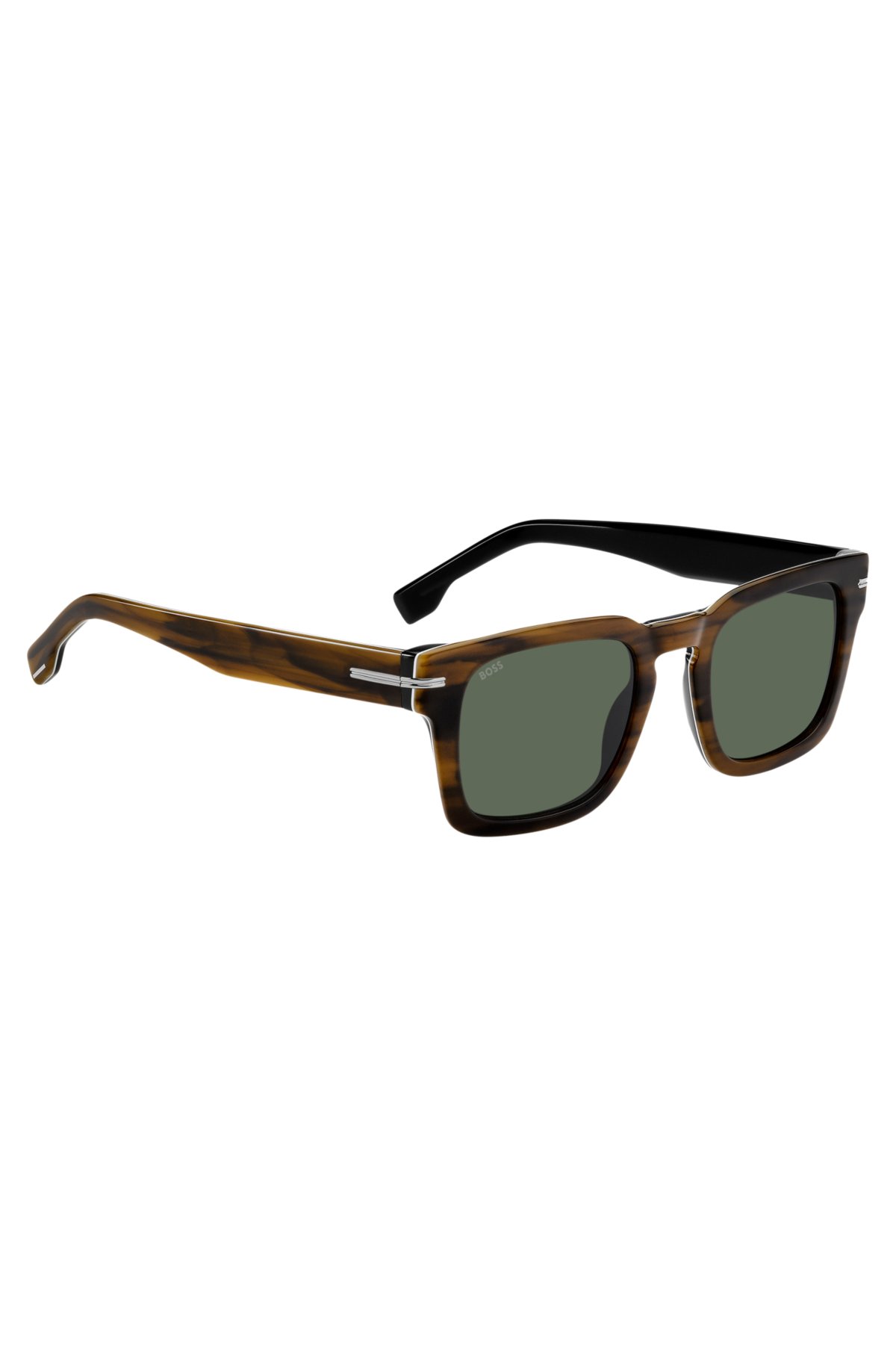 Occhiali da sole in acetato con motivo, con hardware tono argento