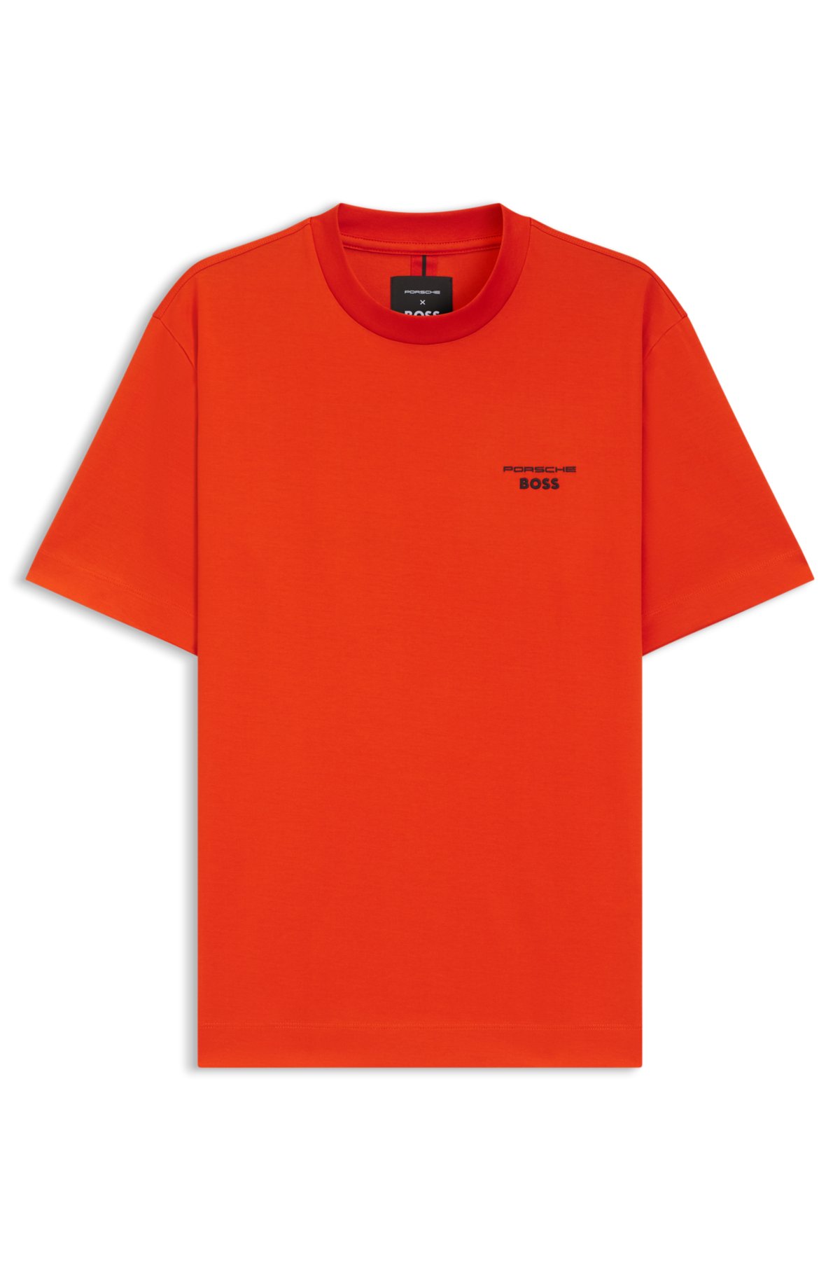 T-shirt uomo Porsche x BOSS in cotone mercerizzato con stampa Targa