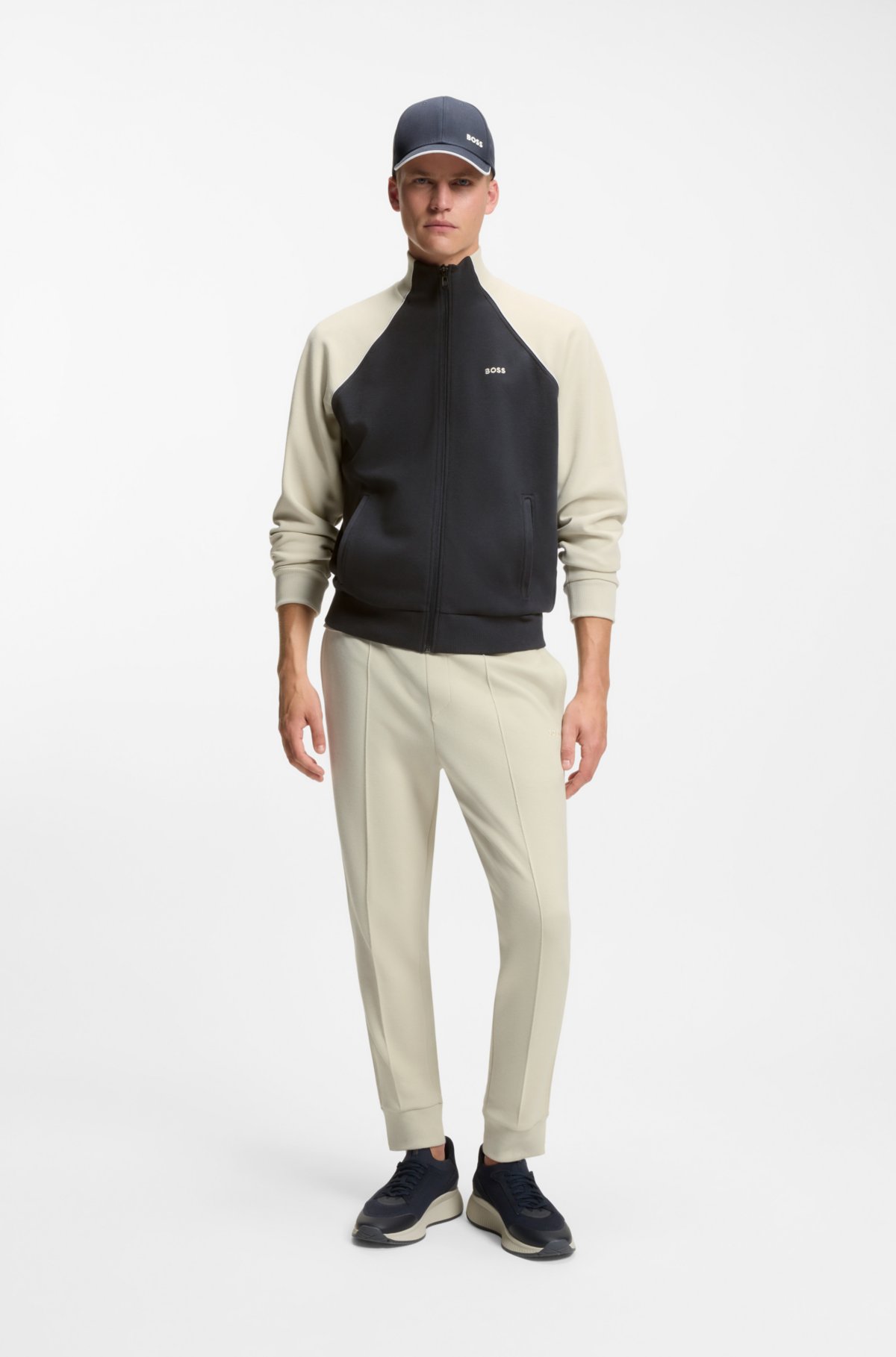 Sweat in misto cotone con dettagli a contrasto