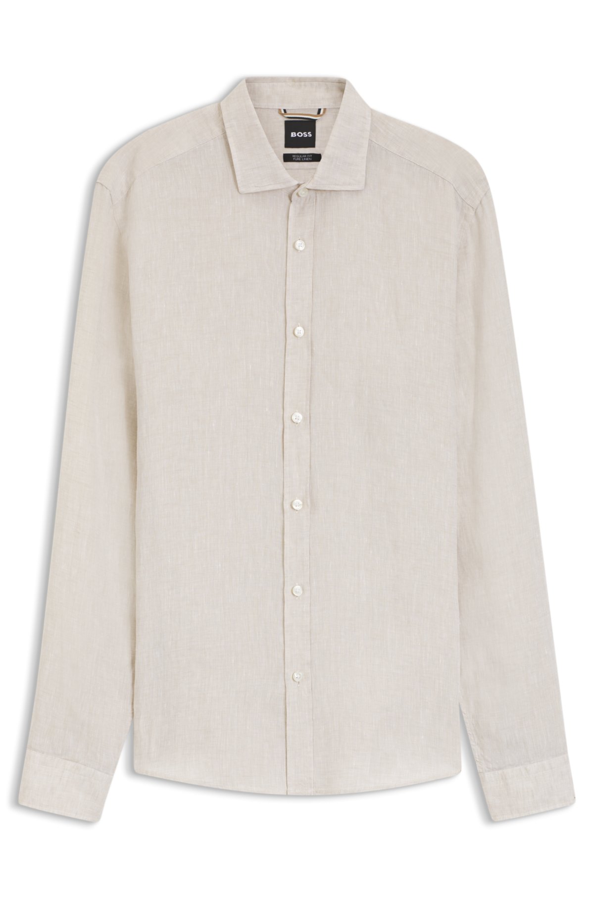 Camicia con taglio regolare in lino lavato