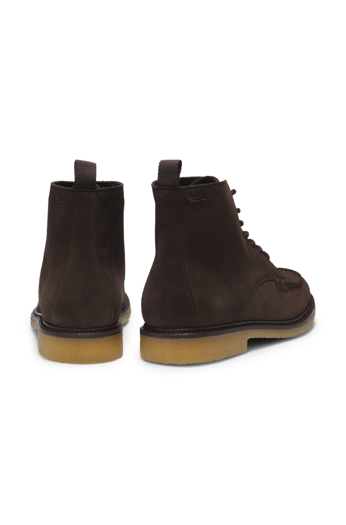 Stivali midi in suede con suola in crepe